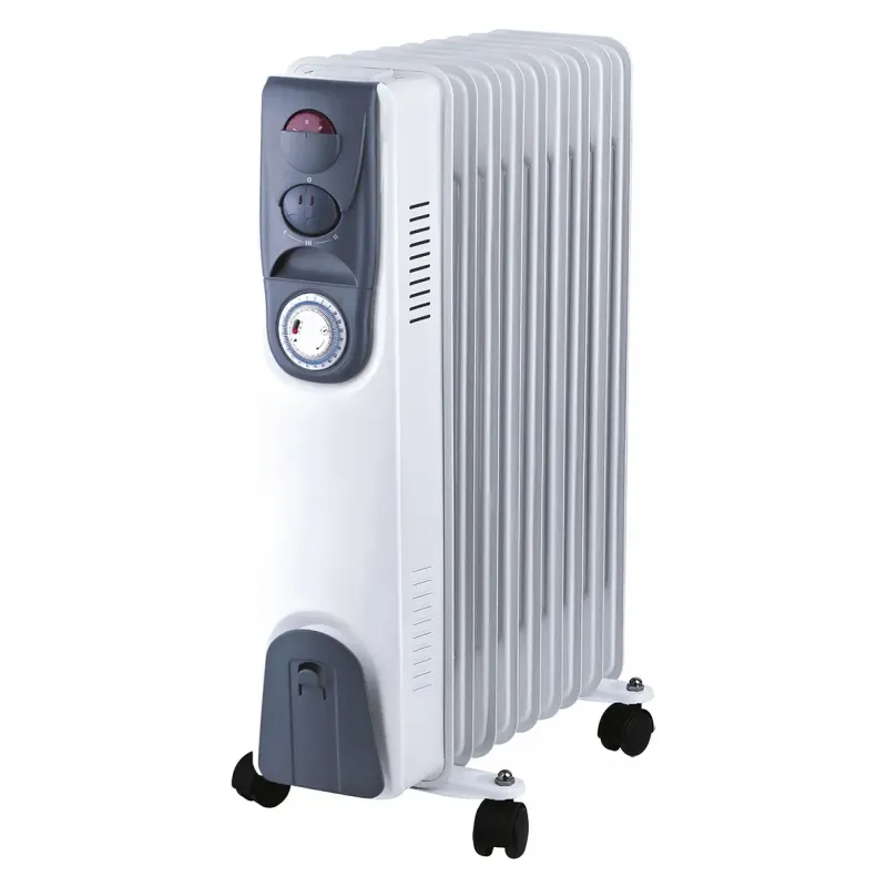 Olieradiator 2000w Med 9 Ribber Og Timer   2175245 Black Friday Gripo Tilbud