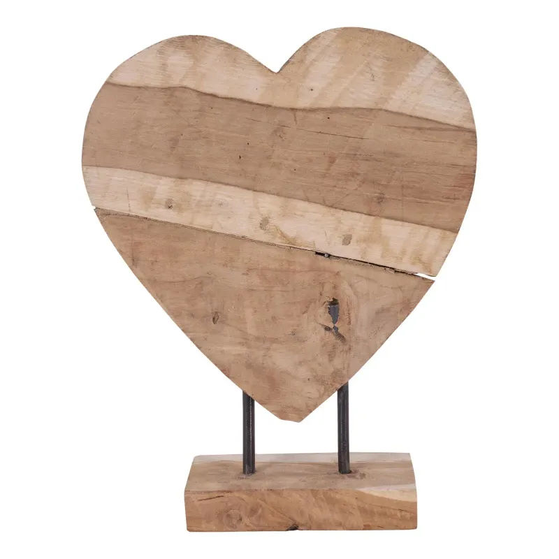 Hjerte Dekorations Hjerte I Teaktræ.   5291500 Black Friday Homeshop Tilbud