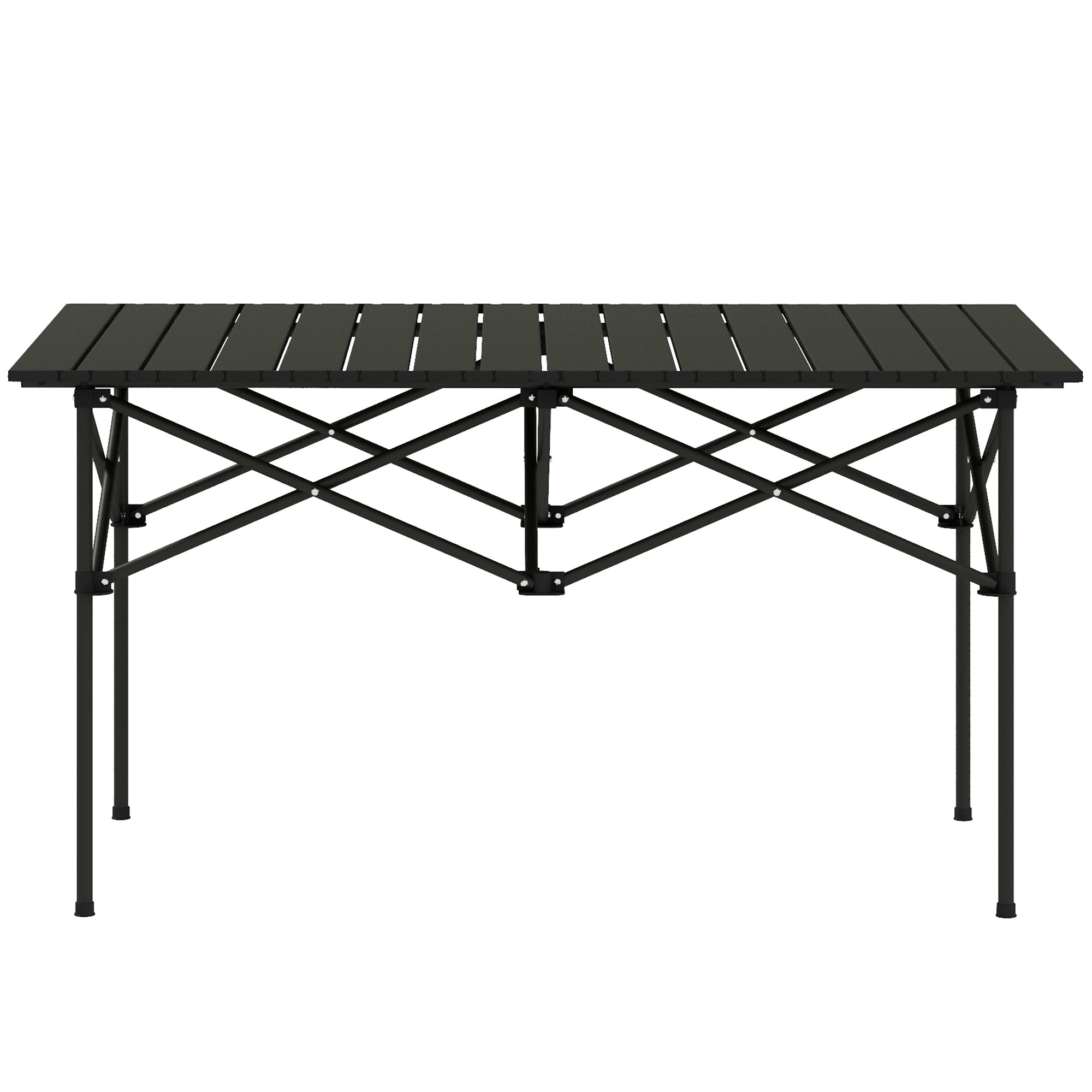 Campingbord Klapbord Med Oprullbar Bordplade Havebord Af Aluminium 2 Personer 95 X 55cm Sort Black Friday Aosom Tilbud