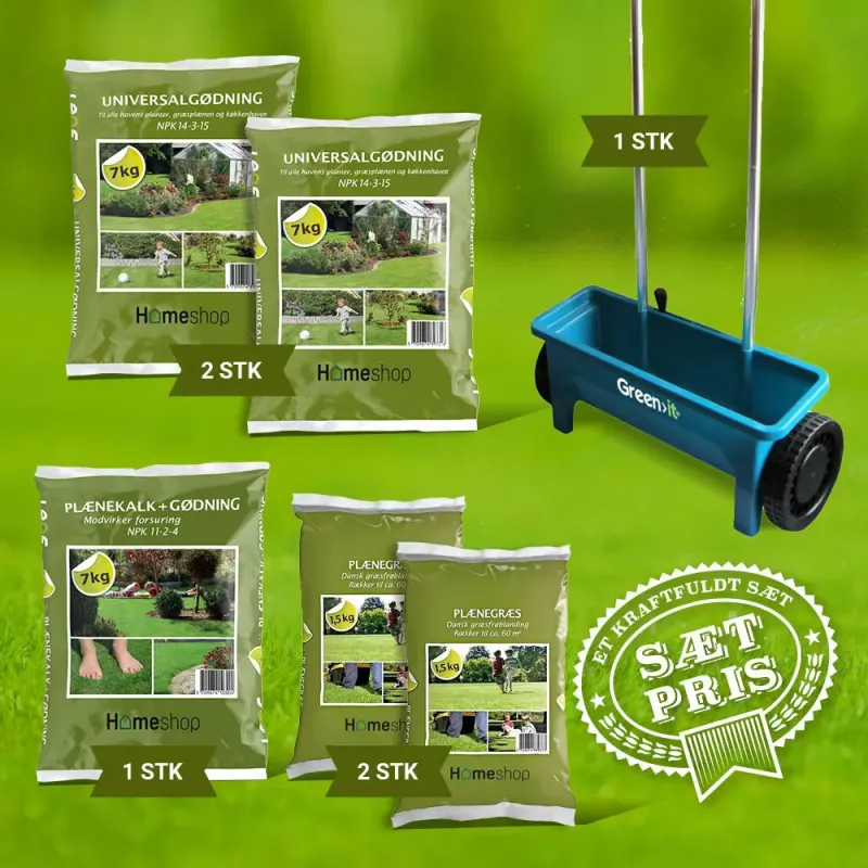 Standard Plænepakke 200m2 med Strøvogn – Black Friday Tilbud