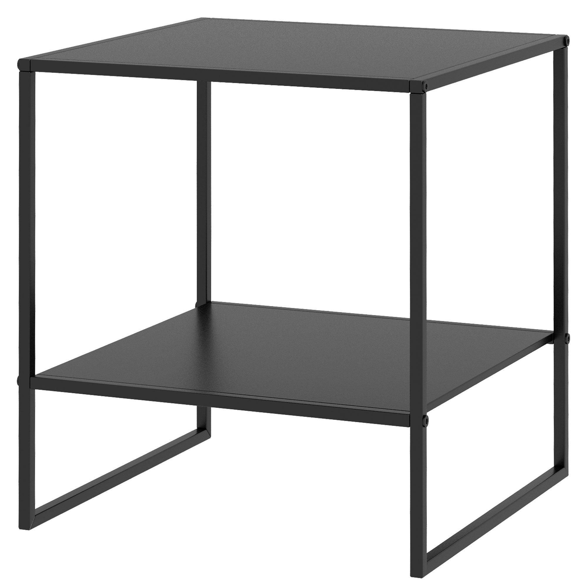 Sidebord I Industrielt Design, Sofabord, Natbord, 1 Hylde, Sort Black Friday Aosom Tilbud
