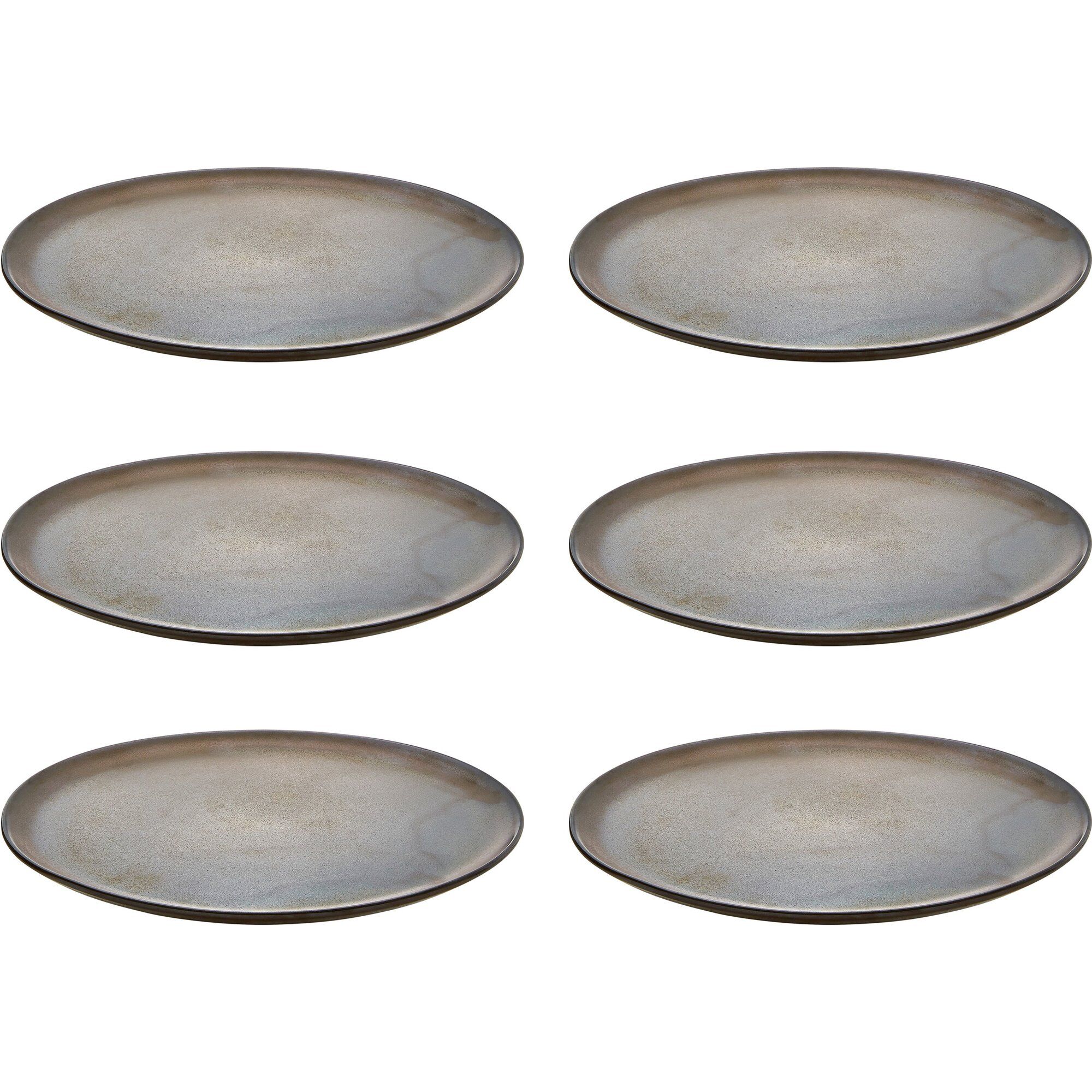 RAW Frokosttallerkener 23 cm, Metallic Brun, 6 Stk - Tilbud!