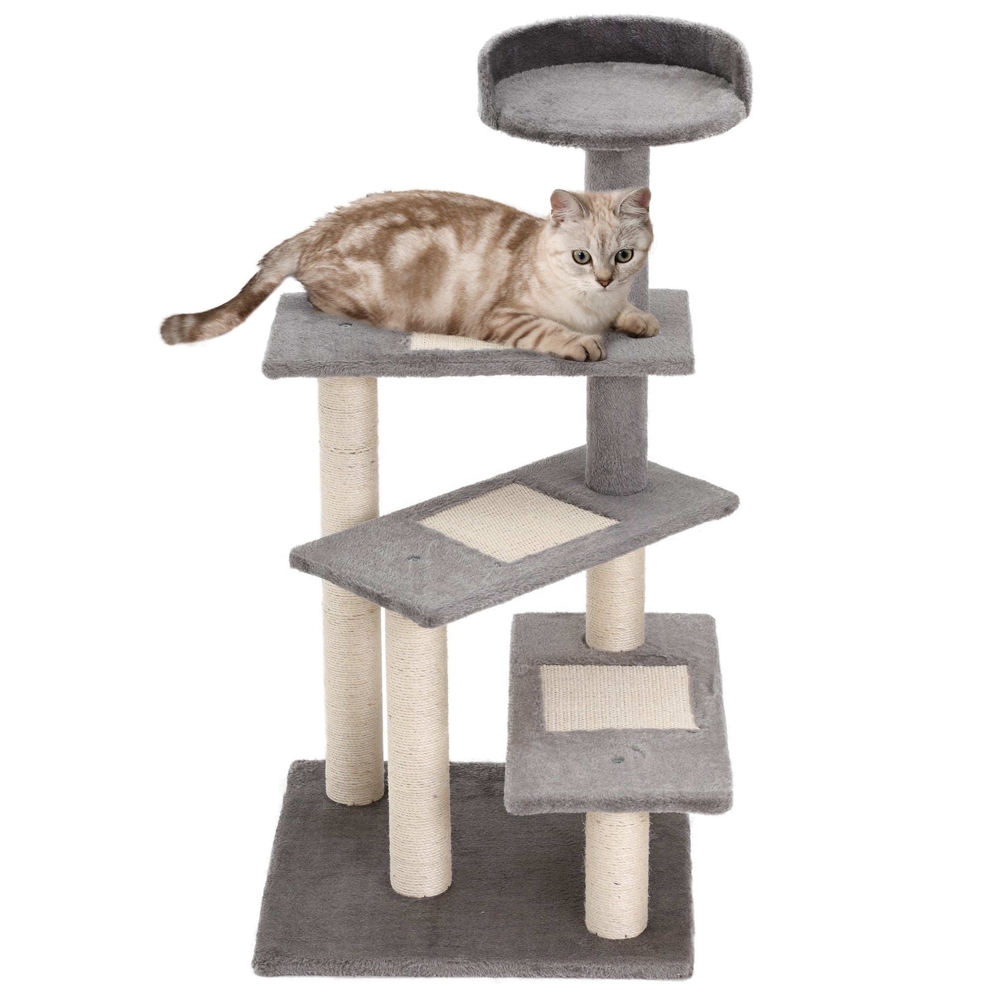 Katte Klatretræ med 5 Lag – Beige/Grå Black Friday Tilbud