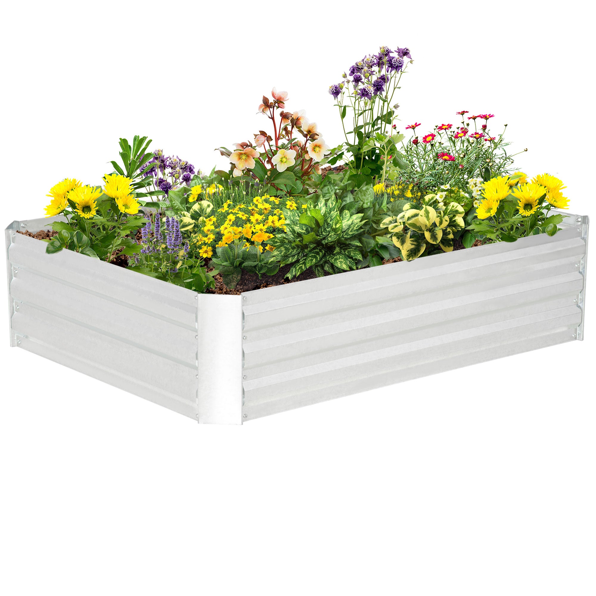 Højbed Lavet Af Galvaniseret Stål Havebed Plantekasse Til Haven Blomsterpotte Sølv 120 X 90 X 30 Cm Black Friday Aosom Tilbud