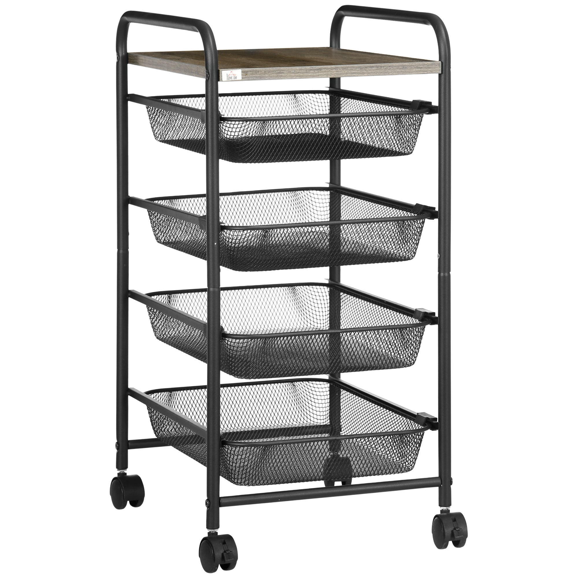 Sort rullevogn med 4 kurve – Ideel til Black Friday!