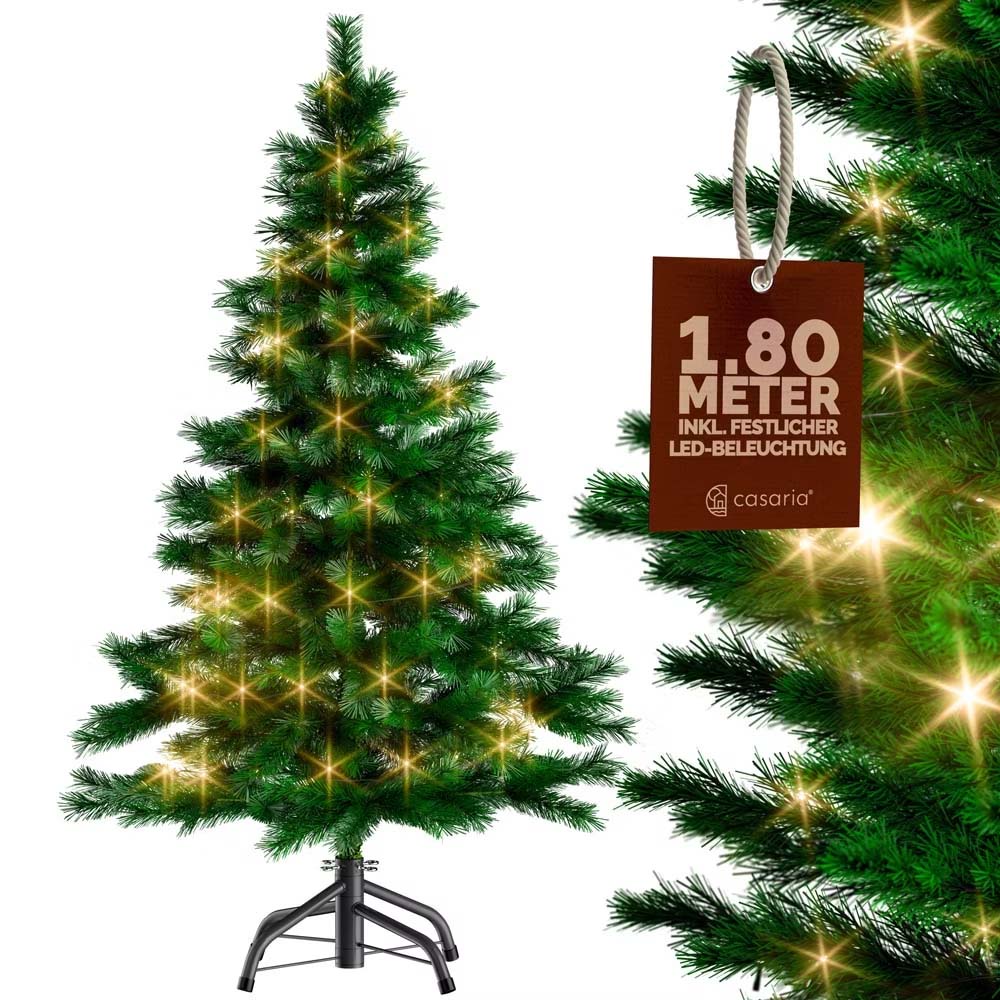 Kunstigt Juletræ med Lyskæde 180 cm – Fantastisk Tilbud!