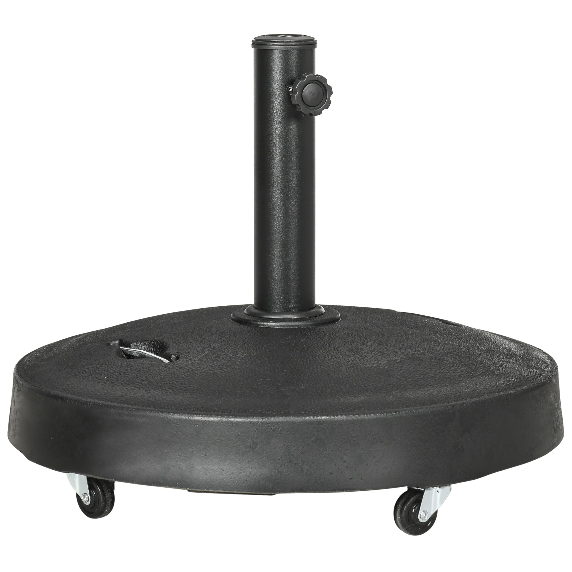 Parasolstativ, Parasolfod, Parasolholder, Vejrbestandig, Med Hjul, ø53 X 41h Cm, Sort Black Friday Aosom Tilbud