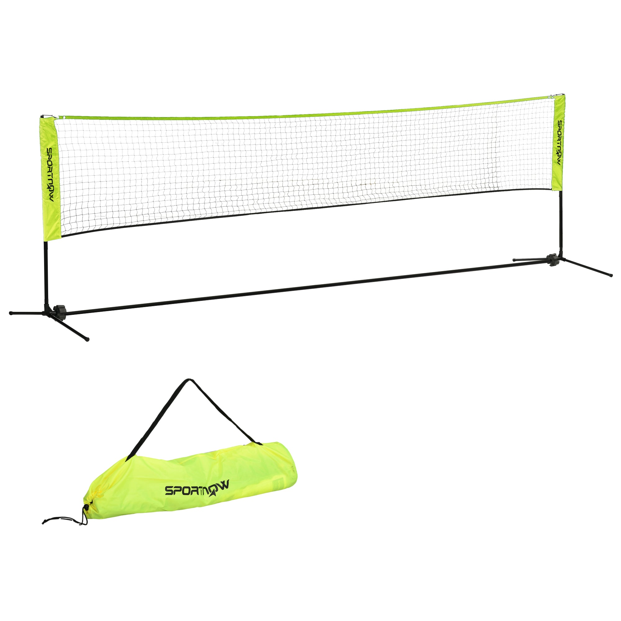 Badmintonnet, Højdejusterbart 107 155 Cm, Til Badminton, Tennis, Pickleball, Volleyball, Inklusive Taske. Black Friday Aosom Tilbud