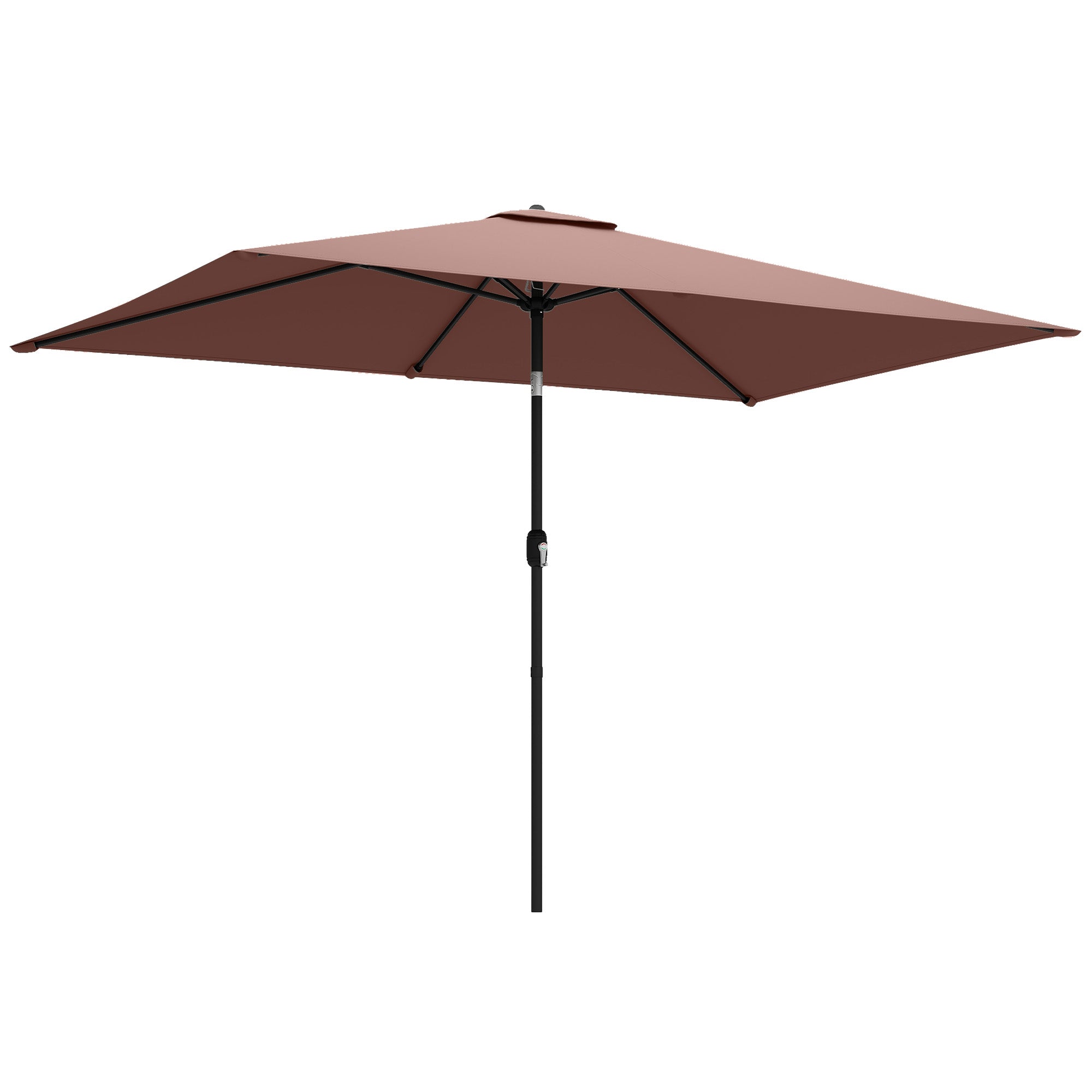 Parasol 300 X 200 Cm, Vipbar Balkonparasol Med Håndsving Og Beskyttelsesovertræk, Brun Black Friday Aosom Tilbud