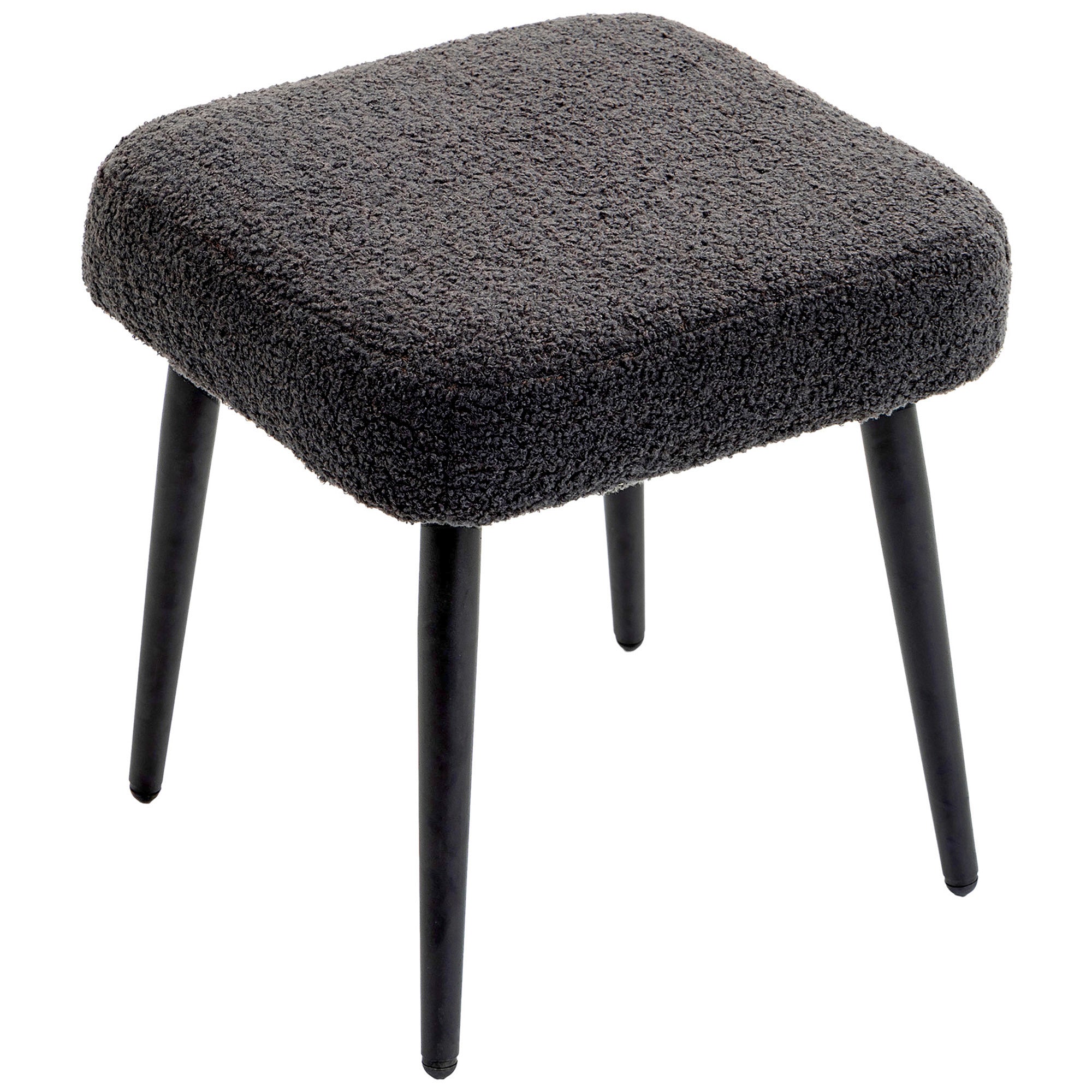 Skammel, Fodstøtte, Polstret Sæde, Kashmirlook, Stålben, 42 X 42 X 47 Cm, Mørkegrå Black Friday Aosom Tilbud