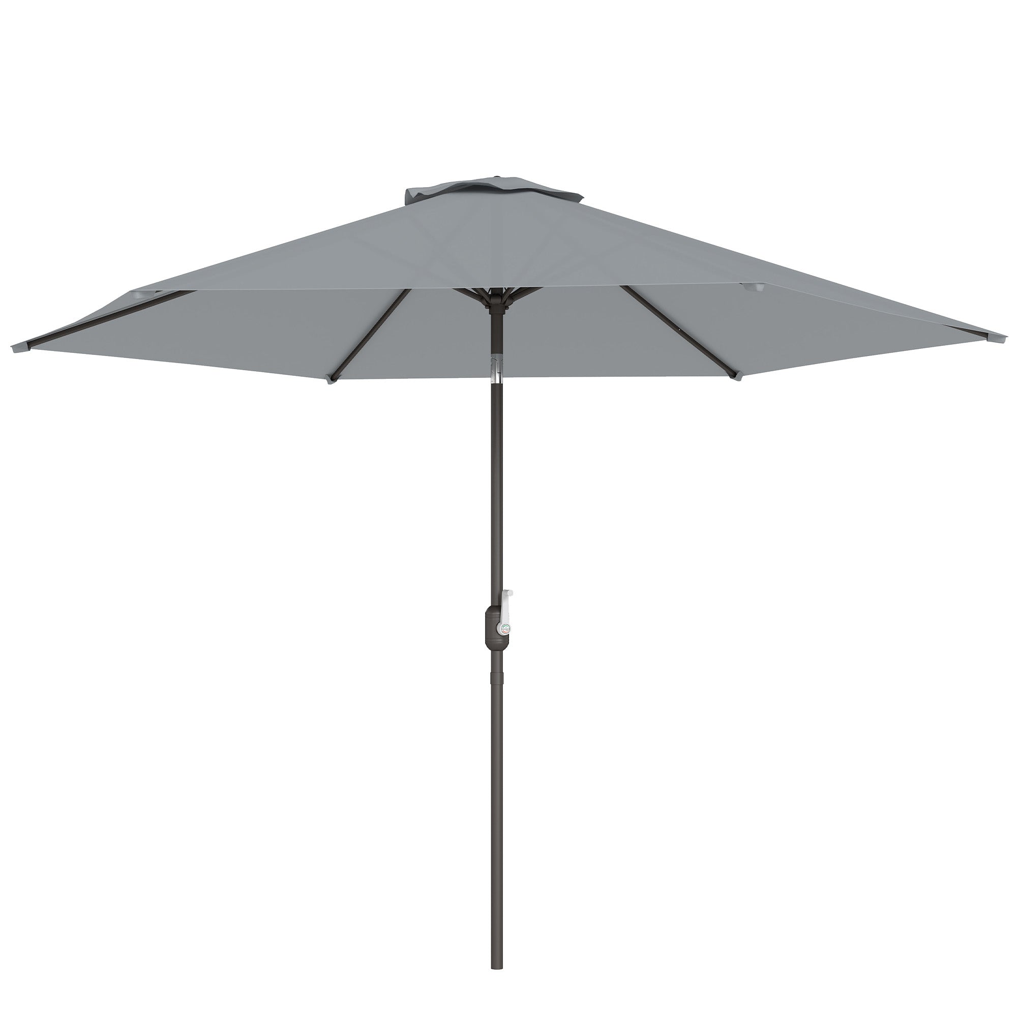 3m Parasol Med Beskyttelsesovertræk, Udendørs Markedsparasol Med Vippefunktion Og Håndsving, Vindventil, Grå Black Friday Aosom Tilbud