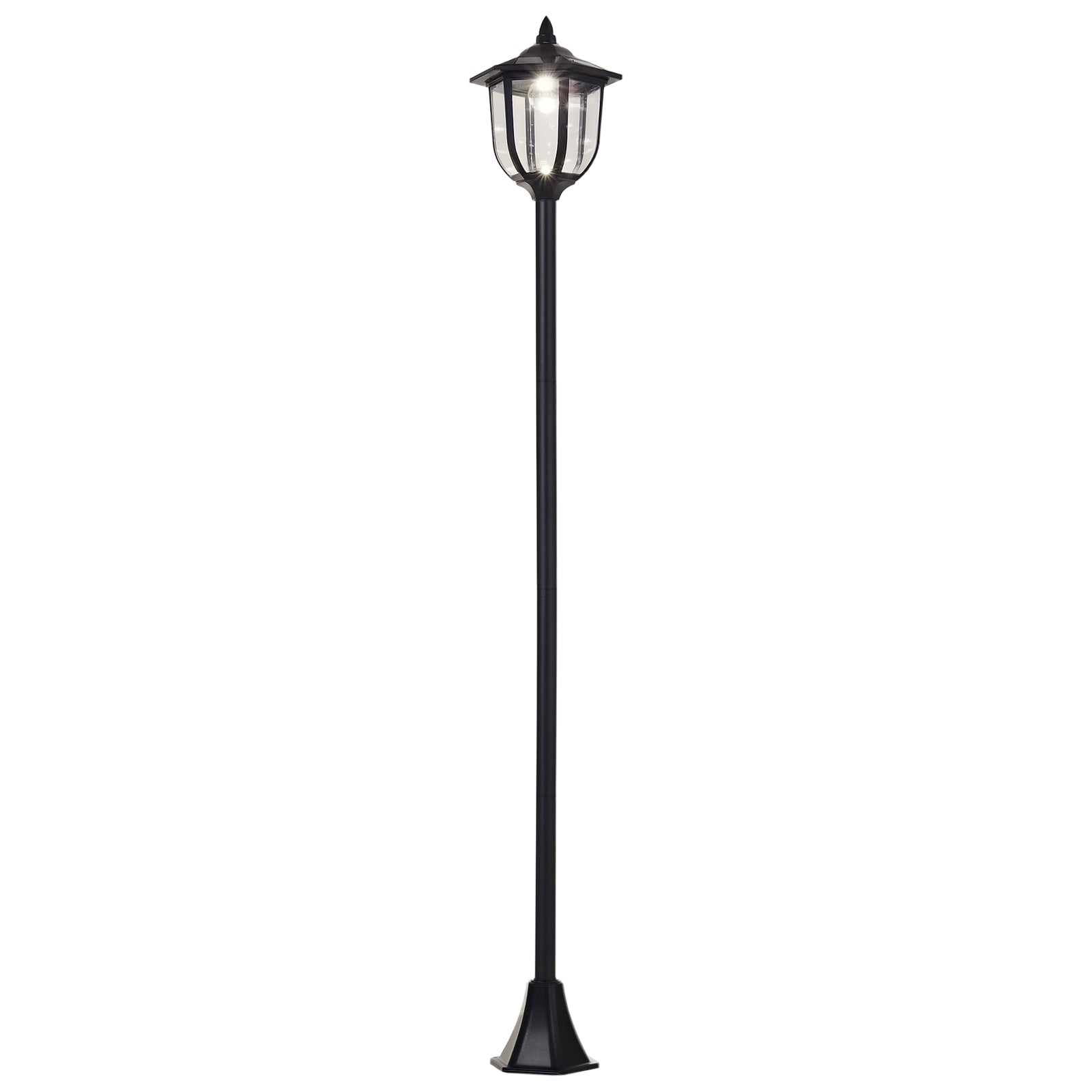 Solar Led Havelanterne, Plastiklanterne, Udendørslampe Til Indendørs Og Udendørs Brug, 177 Cm Høj, Havelampe, 30 60 Lumen, Til Havealtandekoration, Sort Black Friday Aosom Tilbud