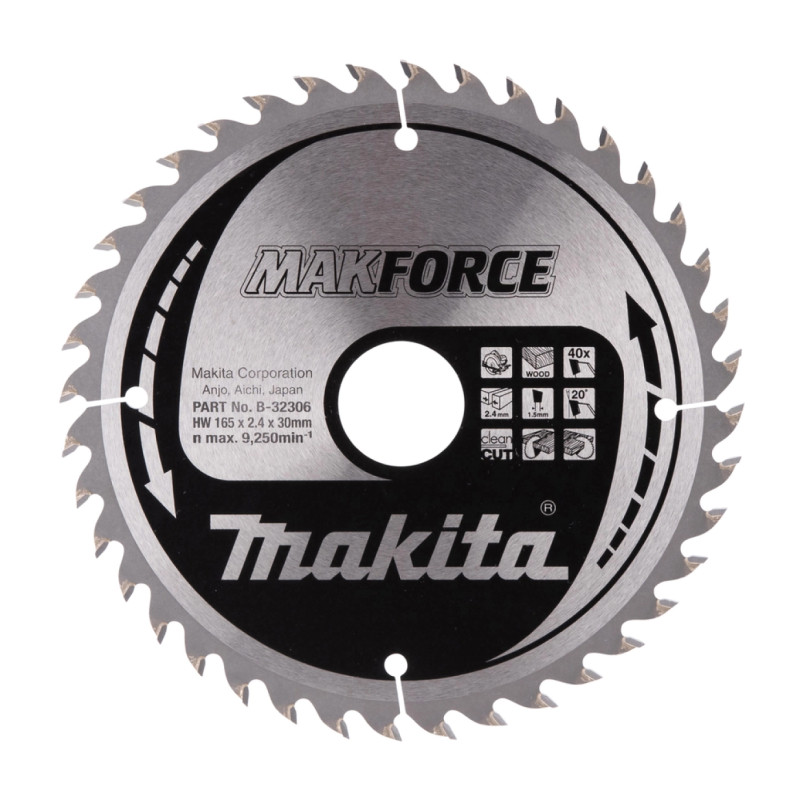 Hm Klinge 165x30x40z Makforce   B 32306 Black Friday Makita Tilbud