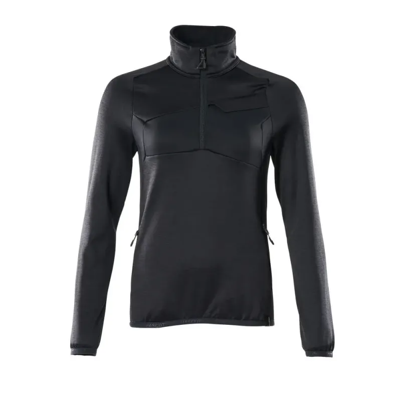 Accelerate Fleecetrøje Med Kort Lynlås 18053 316 Dame   Mørk Marine Black Friday Mascot Tilbud