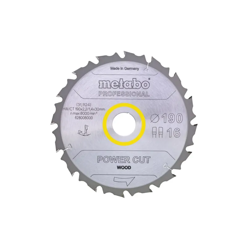 4007430177216   628011000 Rundsavklinge Power Cut Wood, Kvalitet Professional, Til Håndrundsav Black Friday Metabo Tilbud
