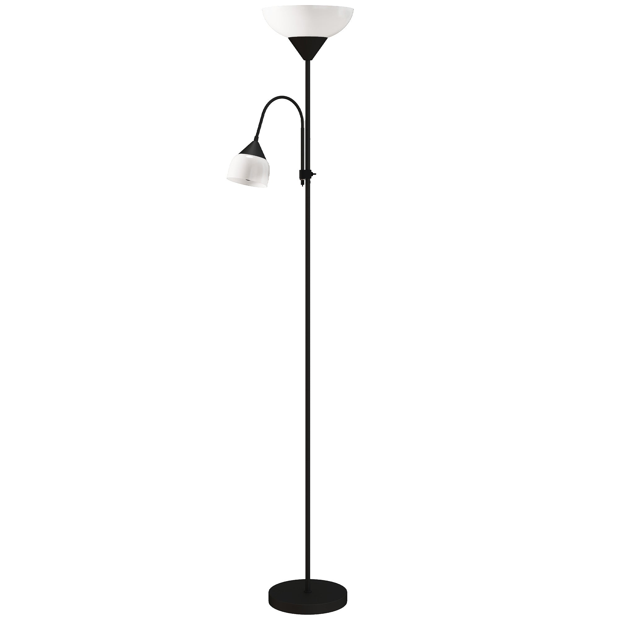 Uplight, Mor Og Barn Gulvlampe, Høj Lampe Med 3 Farvetemperaturer Og Fleksibel Svanehals, Sort Black Friday Aosom Tilbud