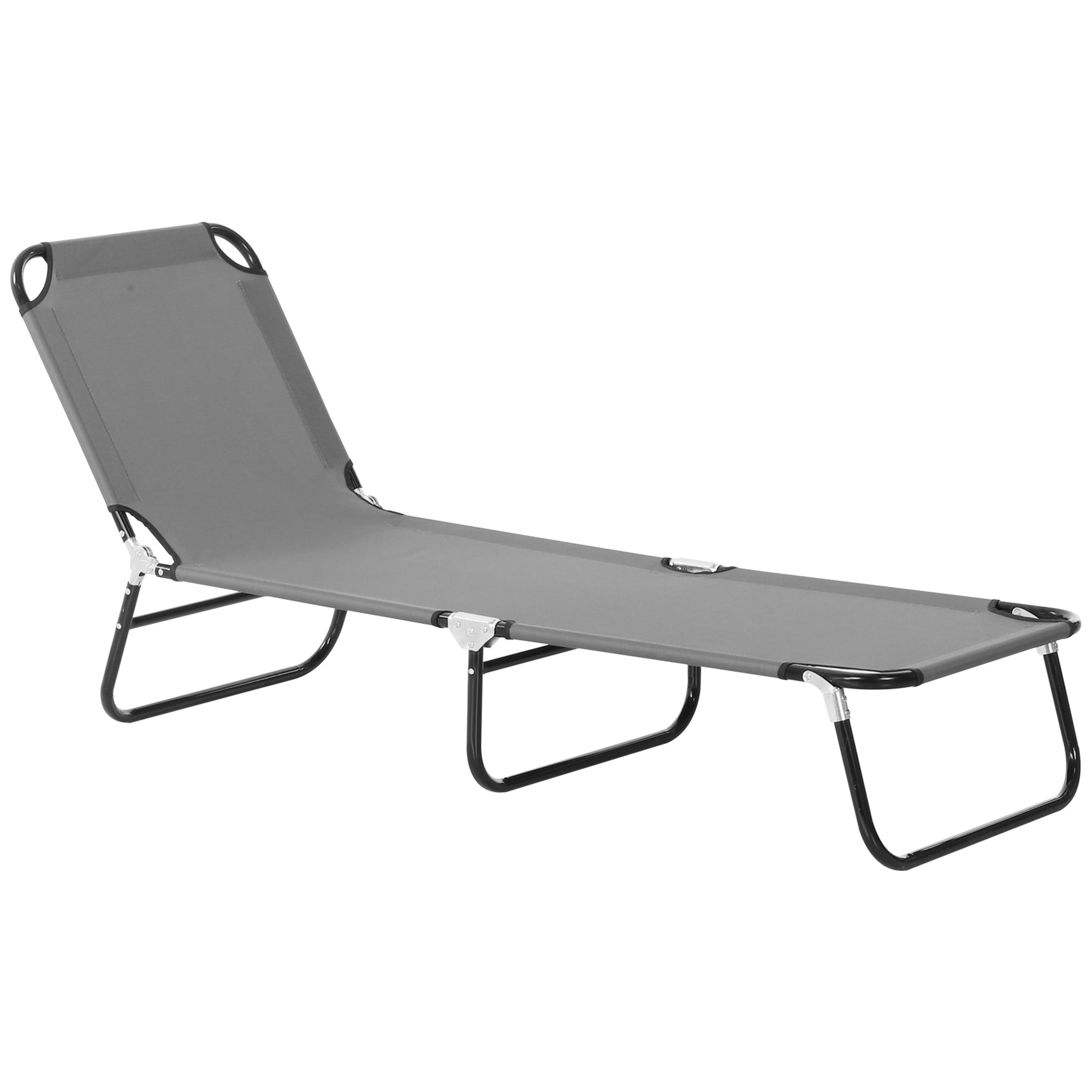 Solseng, Justerbar Ryglæn Med 5 Positioner, Hurtigtørrende, Metalstel, 188 X 56 X 28 Cm, Grå Black Friday Aosom Tilbud