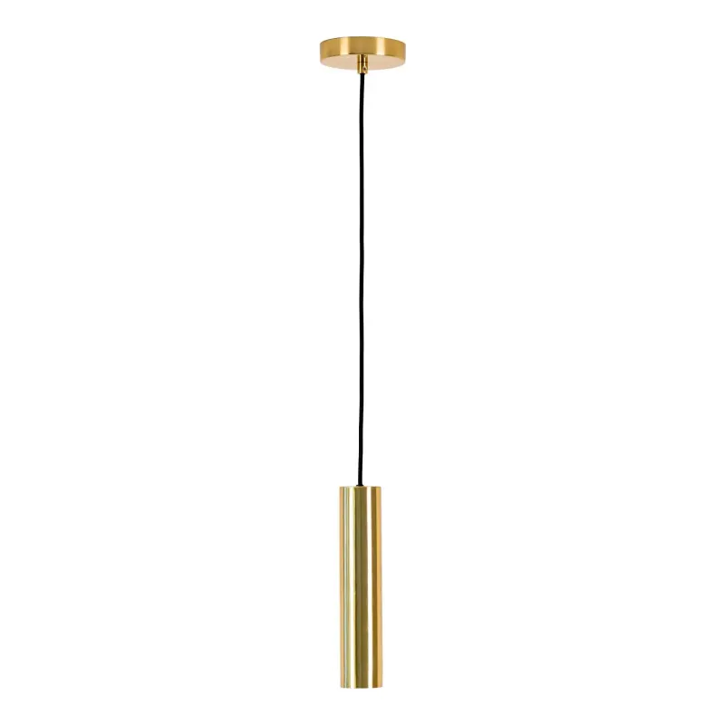 Pendel Lampe I Messing Med Stofledning På 120 Cm Pære: Gu10 5w Led Ip20   6409108 Black Friday Homeshop Tilbud