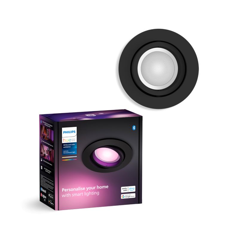 Centura Hue Recessed R. Sort 1x4.2w   Spot   White Color Ambience Black Friday Philips Hue Tilbud