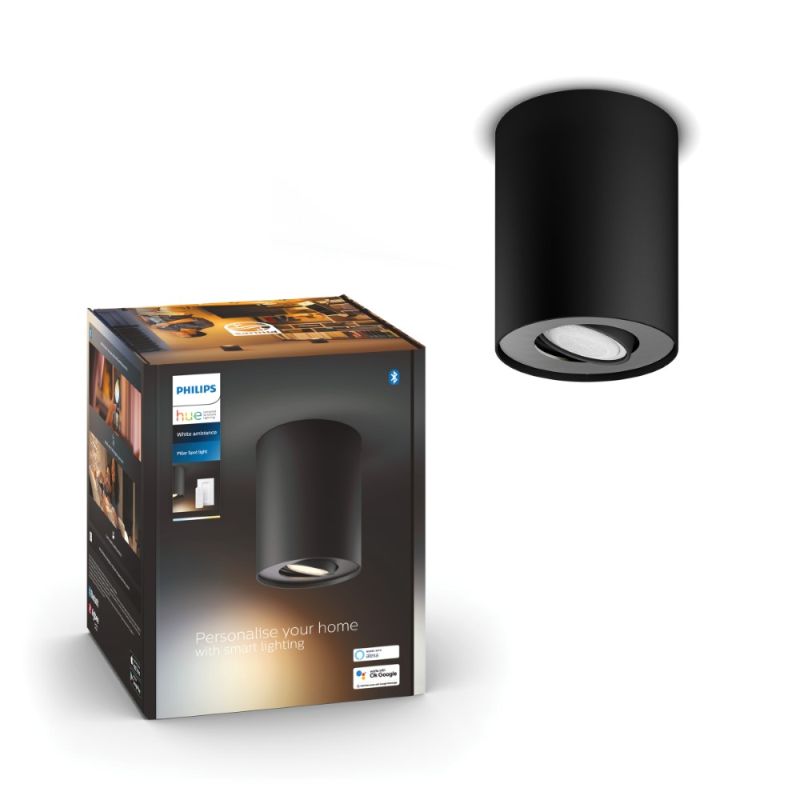 Pillar Hue Single Spot Sort 1x4.2w   Spot   White Ambiance Black Friday Philips Hue Tilbud