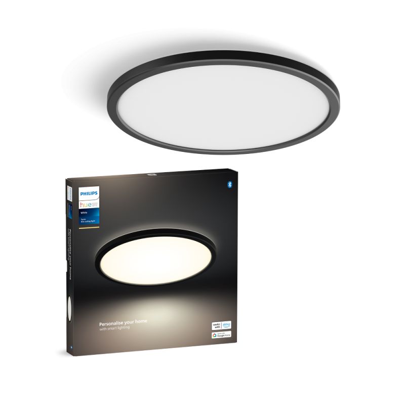 Tento Hue W Slim Loftlampe Rd S Sort ø30   Loftlampe   White Black Friday Philips Hue Tilbud