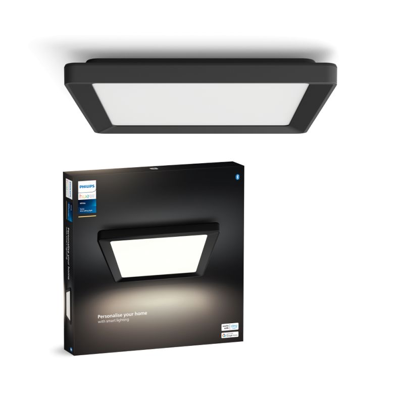 Tento Hue W Slim Loftlampe Sq S Sort   Loftlampe   White Black Friday Philips Hue Tilbud