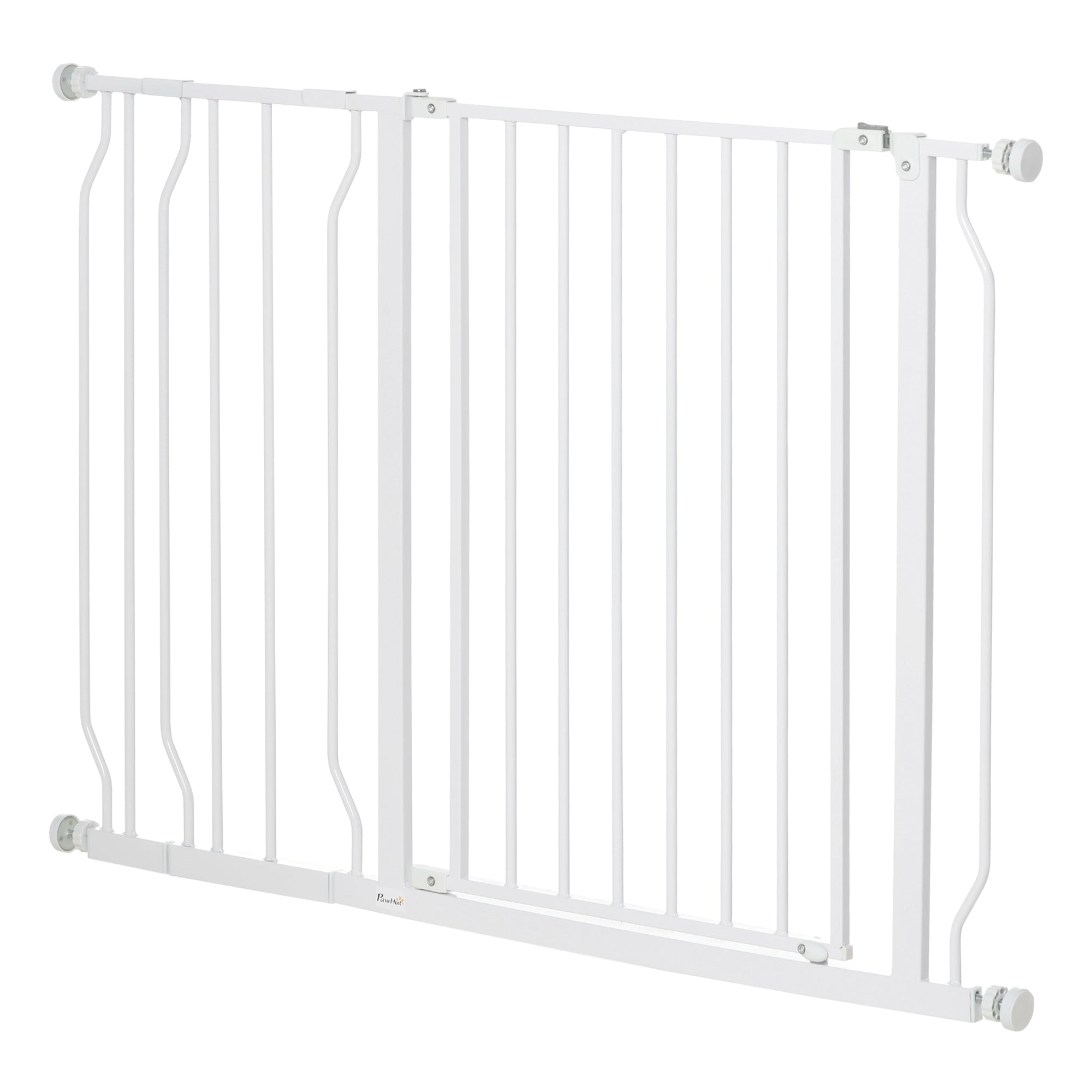 Hundegitter, Klemmemontering, Justerbar Længde, Stål Abs, 75 115 X 76 Cm, Hvid Black Friday Aosom Tilbud