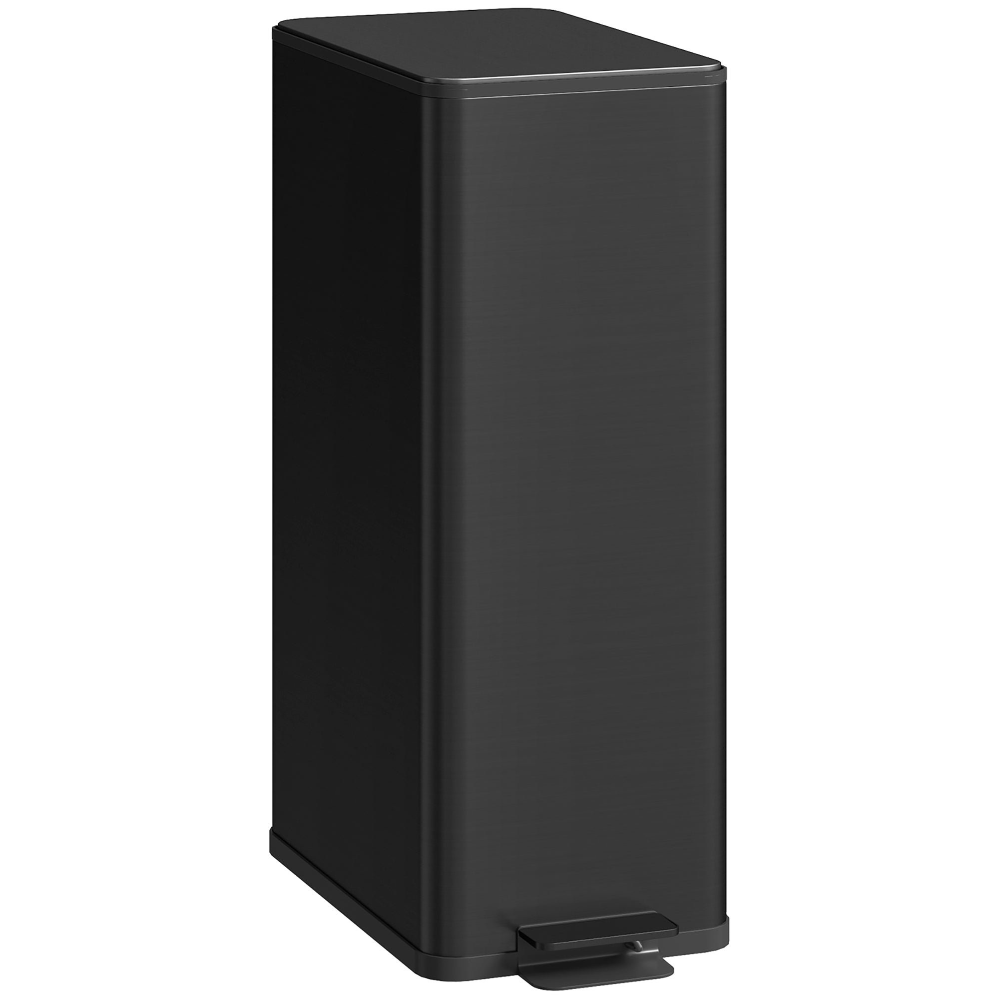 20l Affaldsbeholder, Soft Close Låg, Deodorantrum, Fingeraftrykssikker, Rustfrit Stål, Sort Black Friday Aosom Tilbud