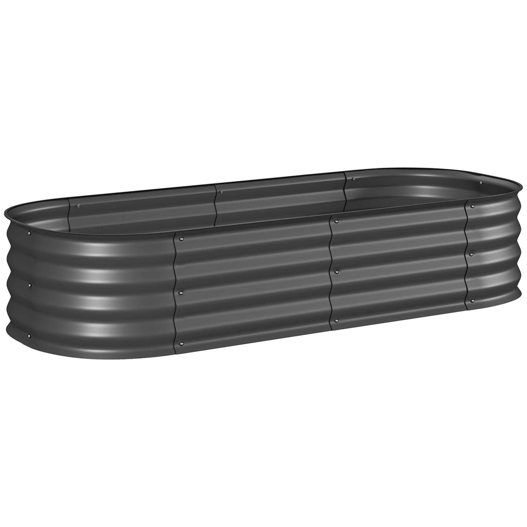 Højbed Til Have, Modulært Højbed, Beskyttede Kanter, Bundløst Design, 150 X 62 X 30 Cm, Mørkegrå Black Friday Aosom Tilbud