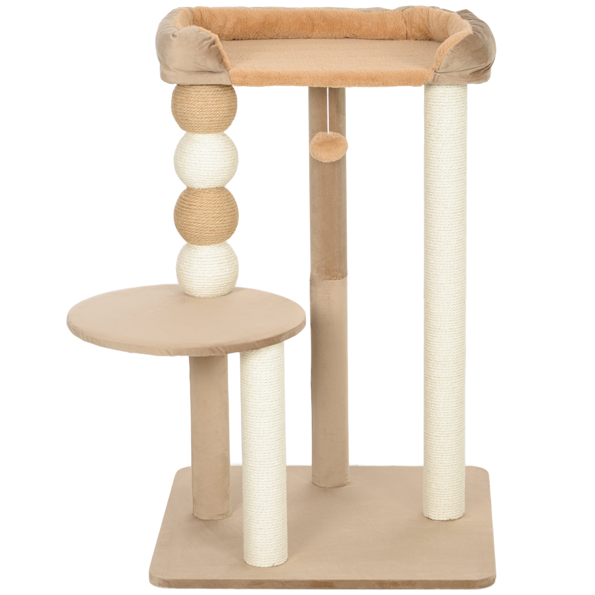 Kradsetræ Til Katte Med 2 Niveauer     56x54x86 Cm Brun | Max 7 Kg Black Friday Aosom Tilbud