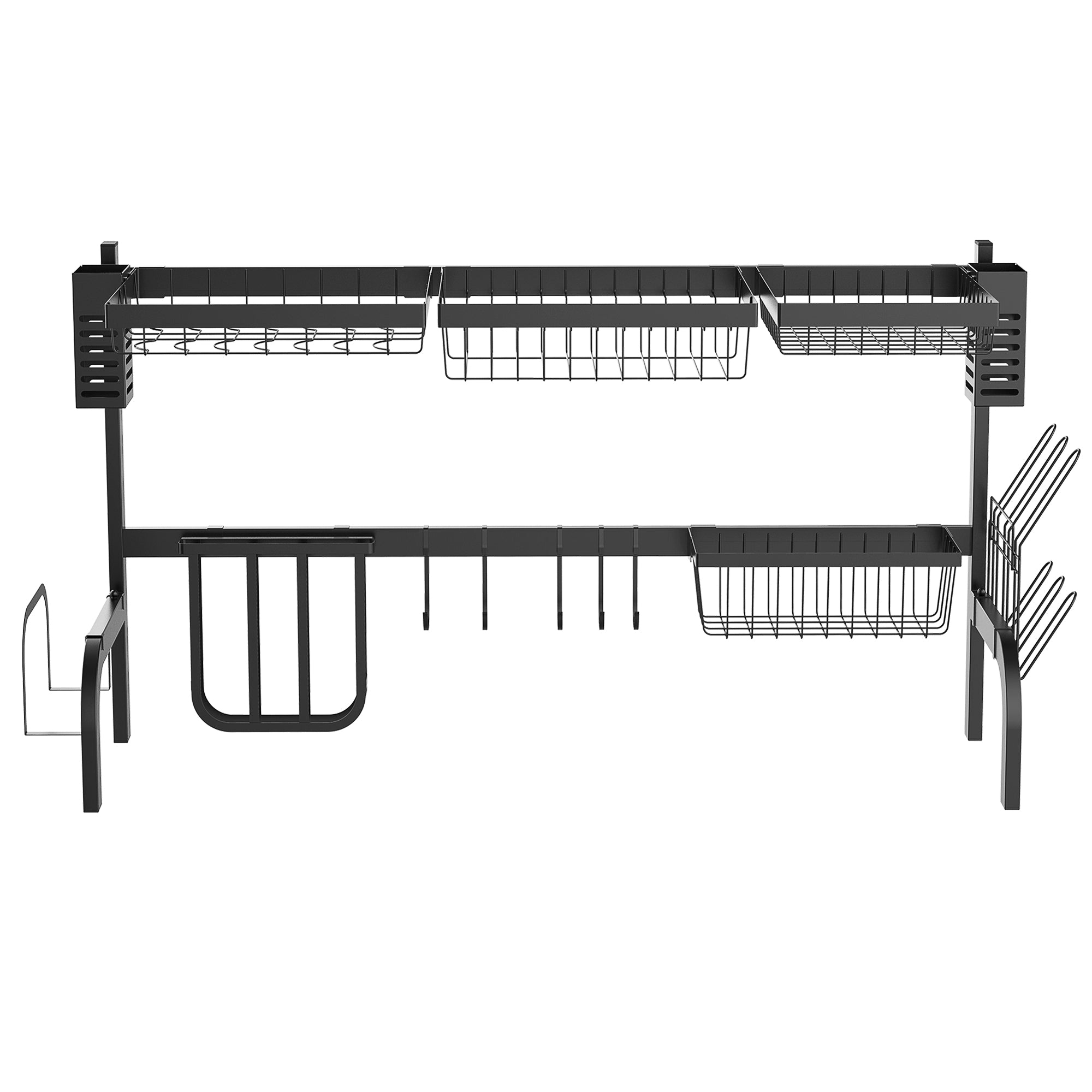 2-lags opvaskestativ med kroge – Sort Black Friday tilbud!