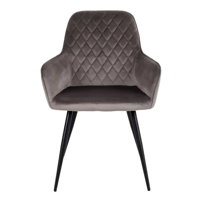 Spisebordsstol I Mushroom Velour Med Sorte Ben Hn1208   1001154 Black Friday Homeshop Tilbud