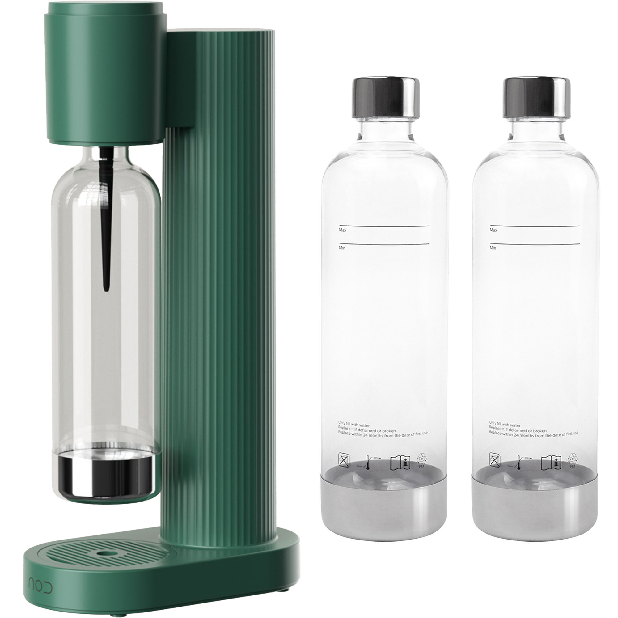 Kulsyremaskine Forest Green + 2 Ekstra Flasker Black Friday Nod Tilbud