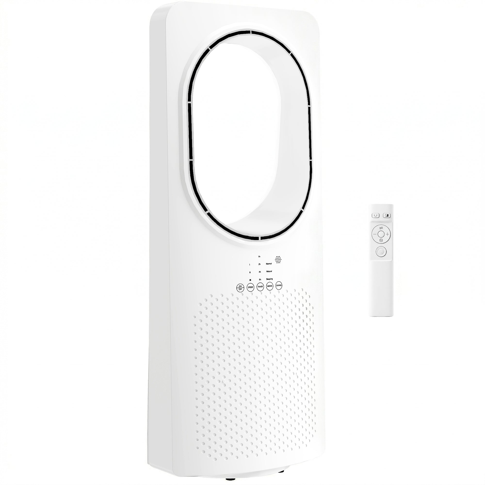 Bladløs Tårnventilator Til Soveværelser, 36 Db Standerventilator Med 45â° Oscillation, 3 Hastigheder, 3 Tilstande, 15 Timers Timer, Hvid Black Friday Aosom Tilbud