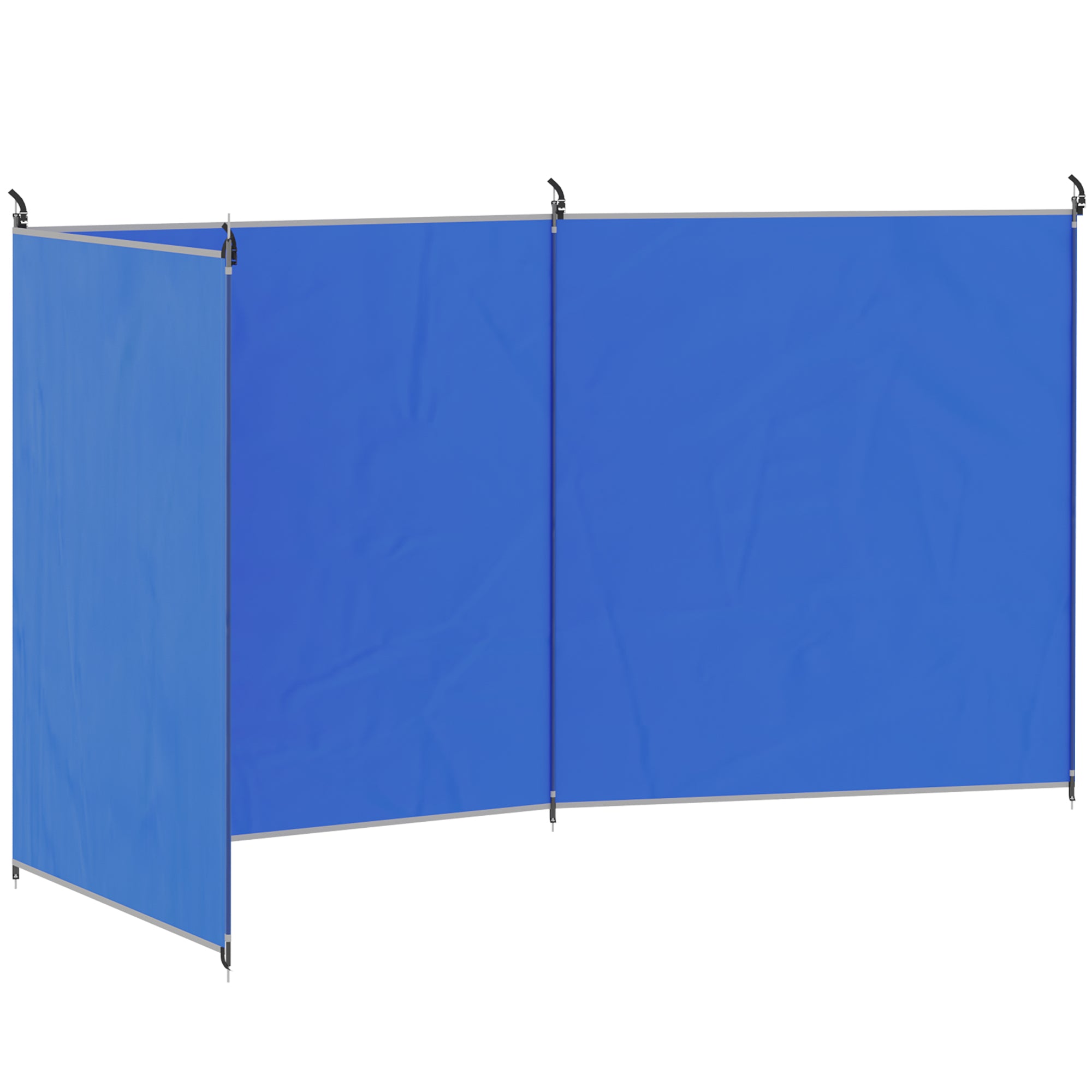 Vindskærm Camping Privacy Screen Med 4 Stålstænger Bæretaske Strandbeskyttelse Til Camping Have Strand 540 X 150 Cm Blå Black Friday Aosom Tilbud