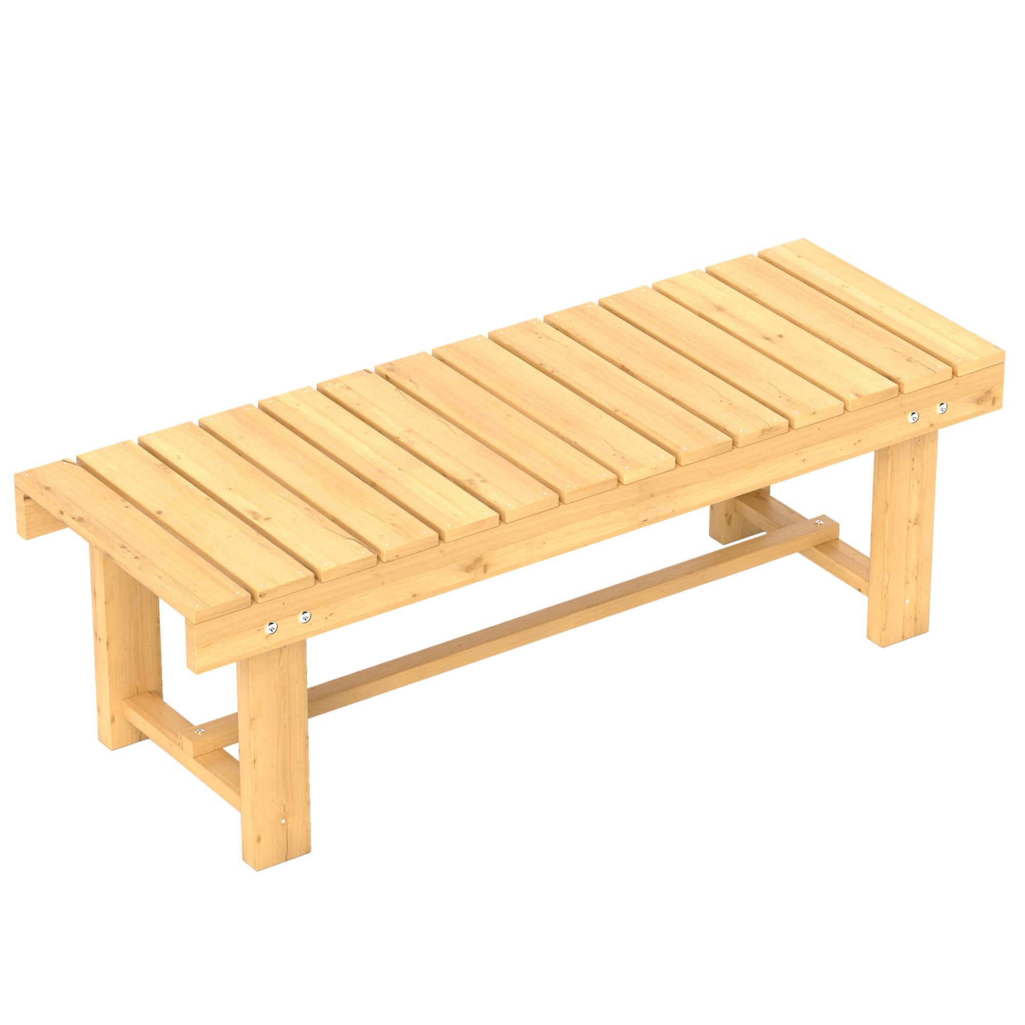 2 Personers Havebænk I Træ, Vejrbestandig Bænk, Havemøbler Med Vandafvisende Lak, Parkbænk Med 250 Kg Lasteevne, Træbænk Til Altan, Terrasse, Have, 110 X 38 X 35 Cm Naturtræ Black Friday Aosom Tilbud