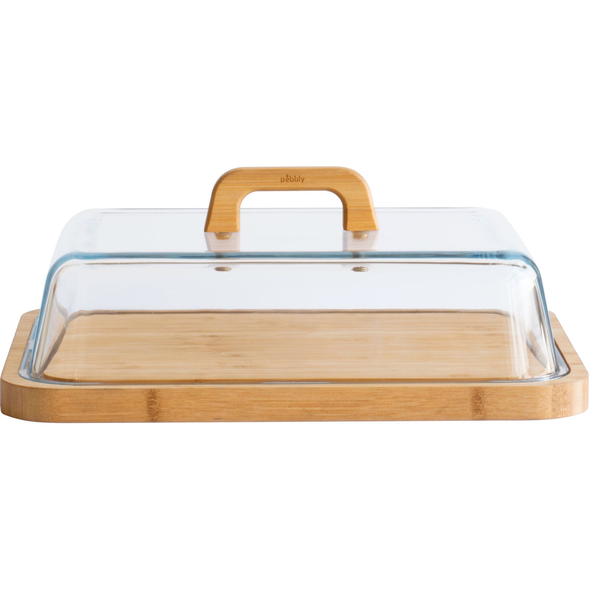 Osteklokke 34x25x9,5 Cm, Glas Bambus Black Friday Pebbly Tilbud