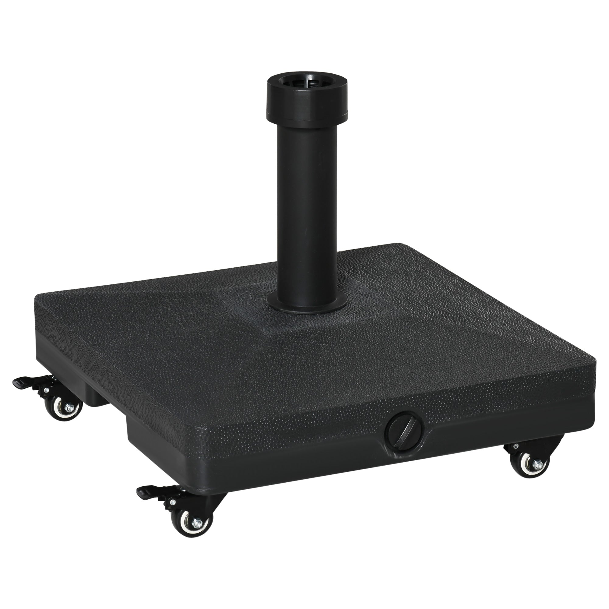 Parasolfod, Fyldbar Op Til 20 Kg, Parasol Med Hjul, Parasolstativ Til Parasolstænger 22 38 Mm, Parasolfod Til Have, Terrasse, Balkon, Sort Black Friday Aosom Tilbud