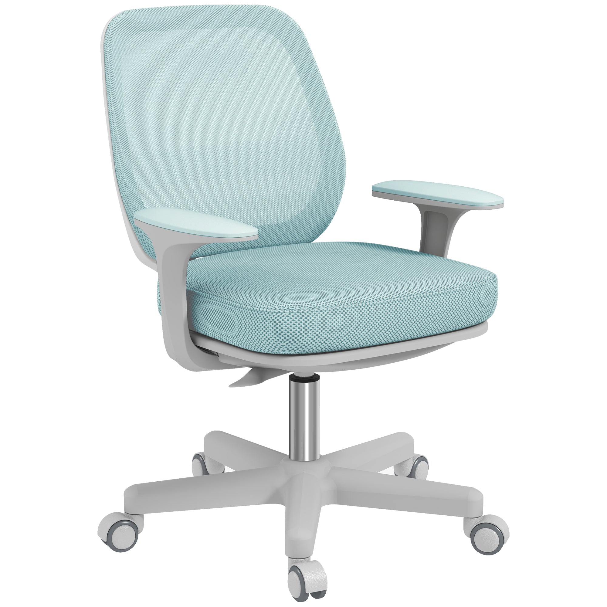 Kontorstol, Ergonomisk Skrivebordsstol Med Drejefunktion, Højdejusterbar 55 X 48 X 82,5 94,5 Cm Grøn Black Friday Aosom Tilbud