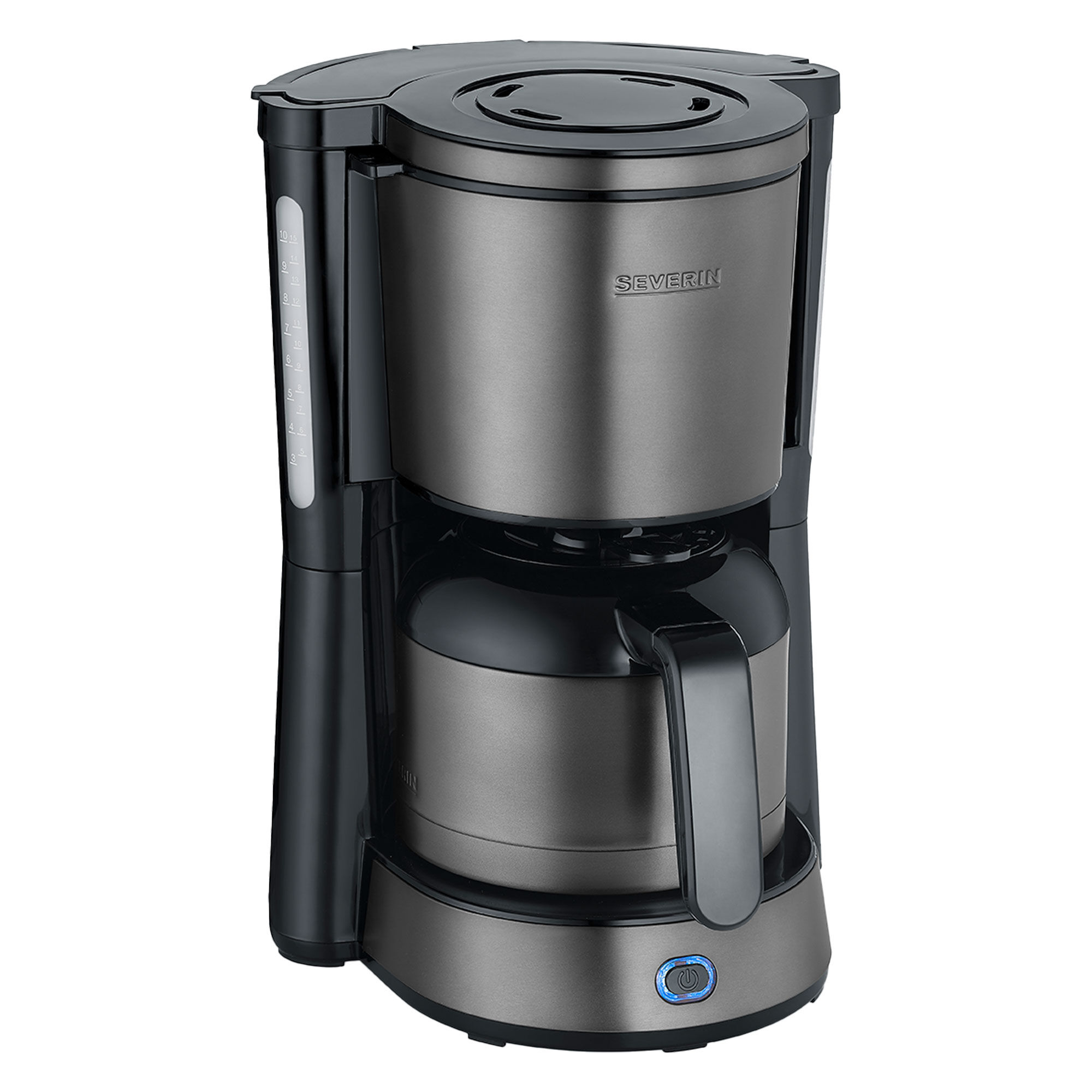 Ka 9343 Kaffemaskine Med Termokande, Dark Inox Black Friday Severin Tilbud