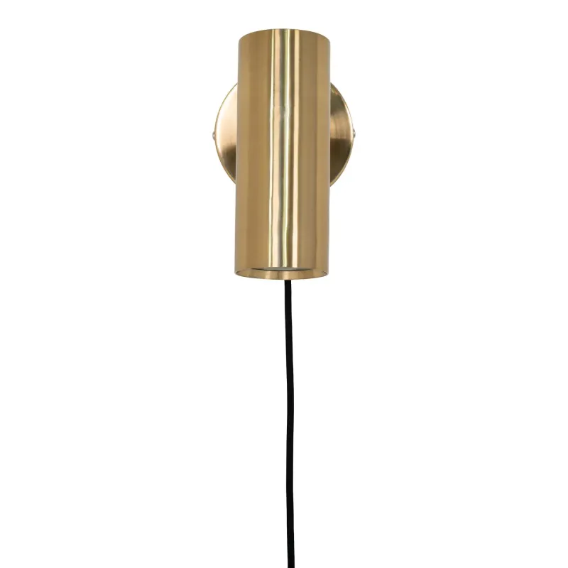 Væglampe Lampe I Messing Med Stofledning På 190 Cm Pære: Gu10 5w Led Ip20   6409106 Black Friday Homeshop Tilbud