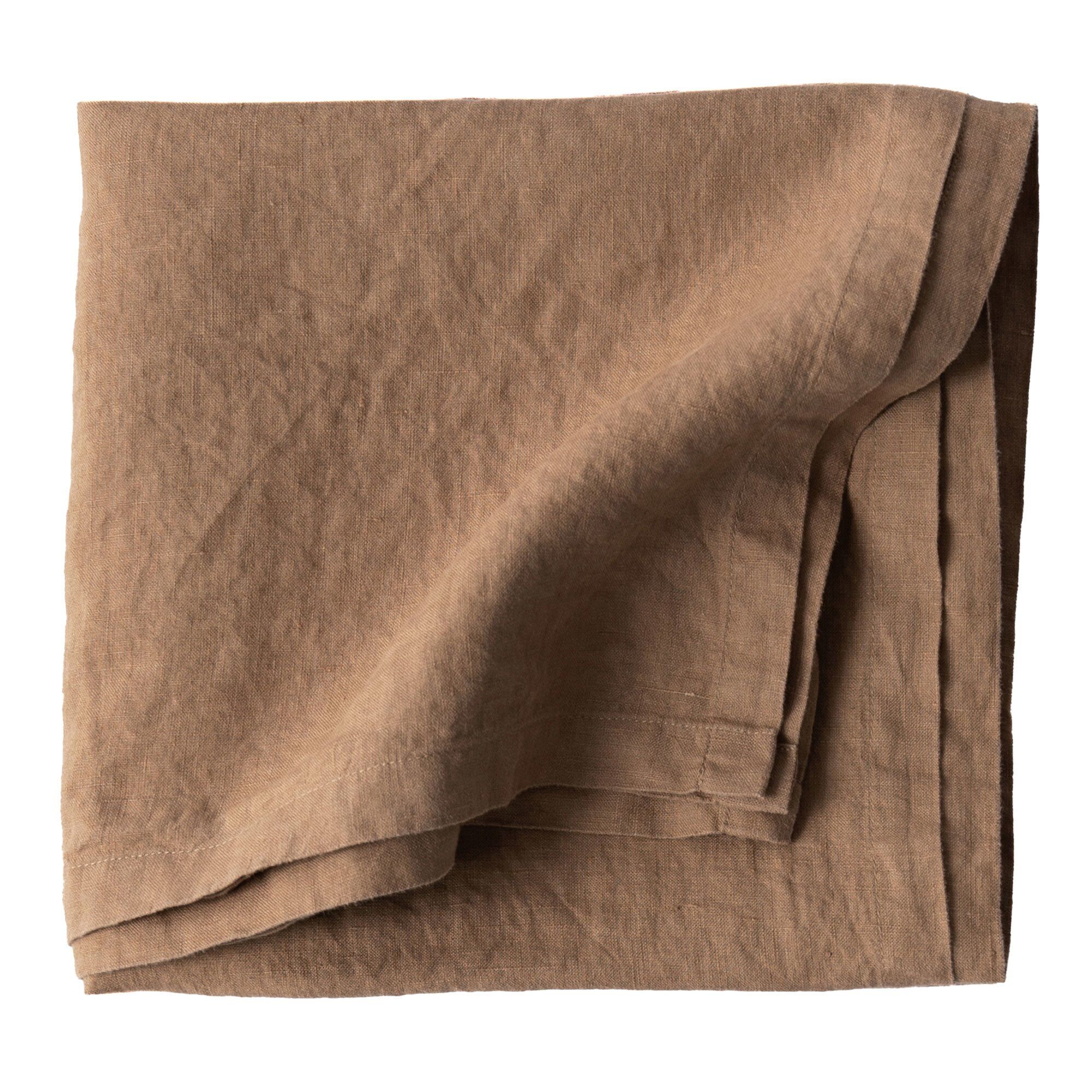 Dug I Hør 145 X 145 Cm, Hazelnut Black Friday Tell Me More Tilbud