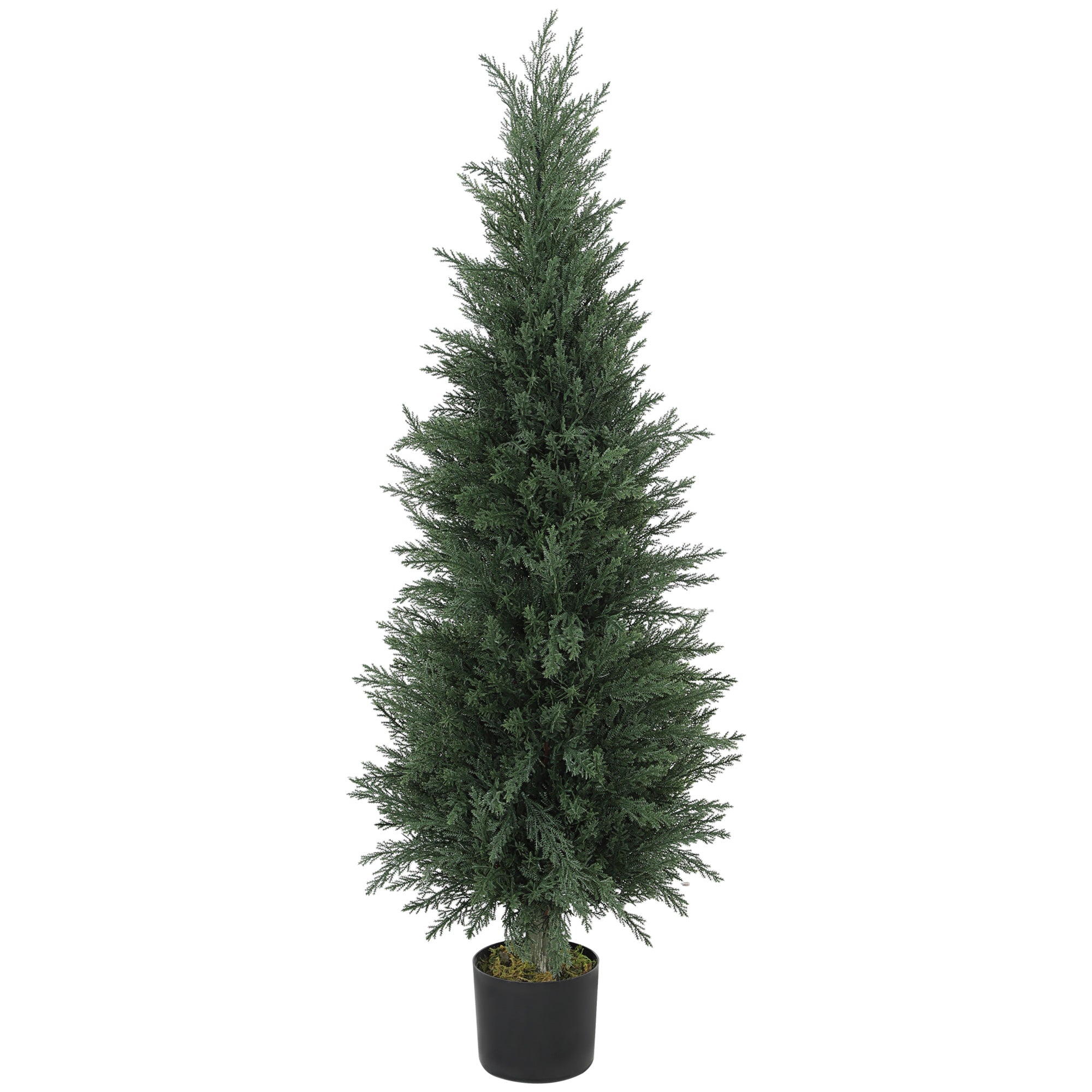 Kunstig Cypres Plante, 638 Plastblade, Med Potte, Uv Resistent, Grøn Black Friday Aosom Tilbud