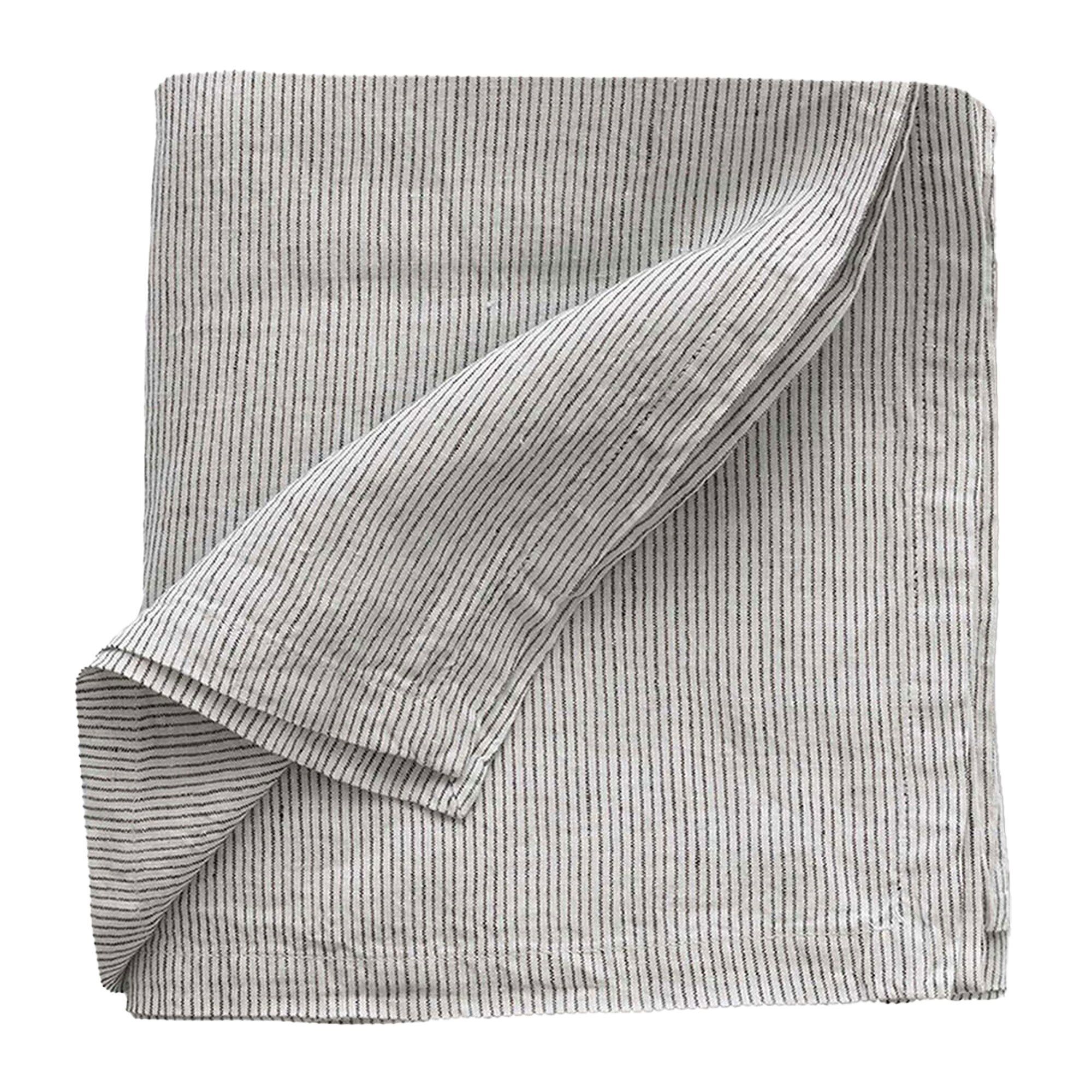 Dug I Hør 145 X 145 Cm, Pinstripe Black Friday Tell Me More Tilbud