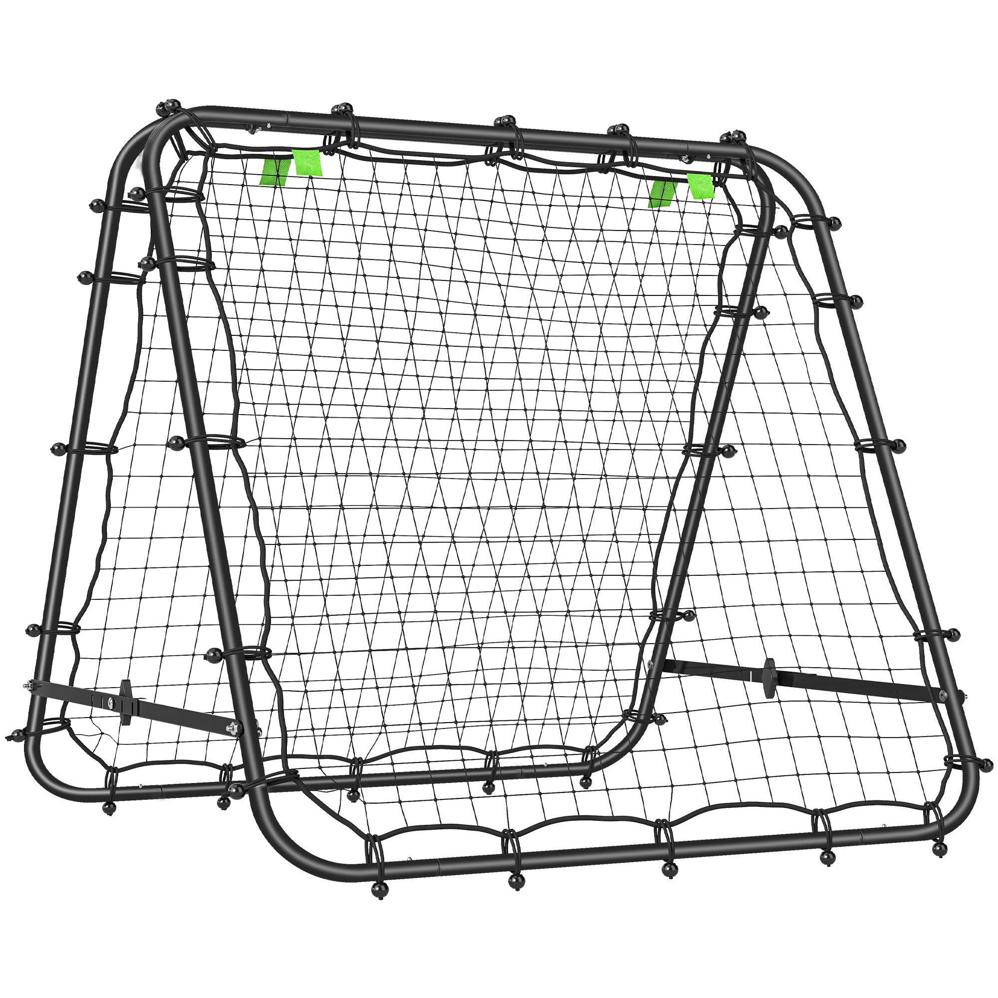 Fodboldmål, Justerbart, Foldbart, Metalramme, 100 X 95 Cm, Sort Black Friday Aosom Tilbud