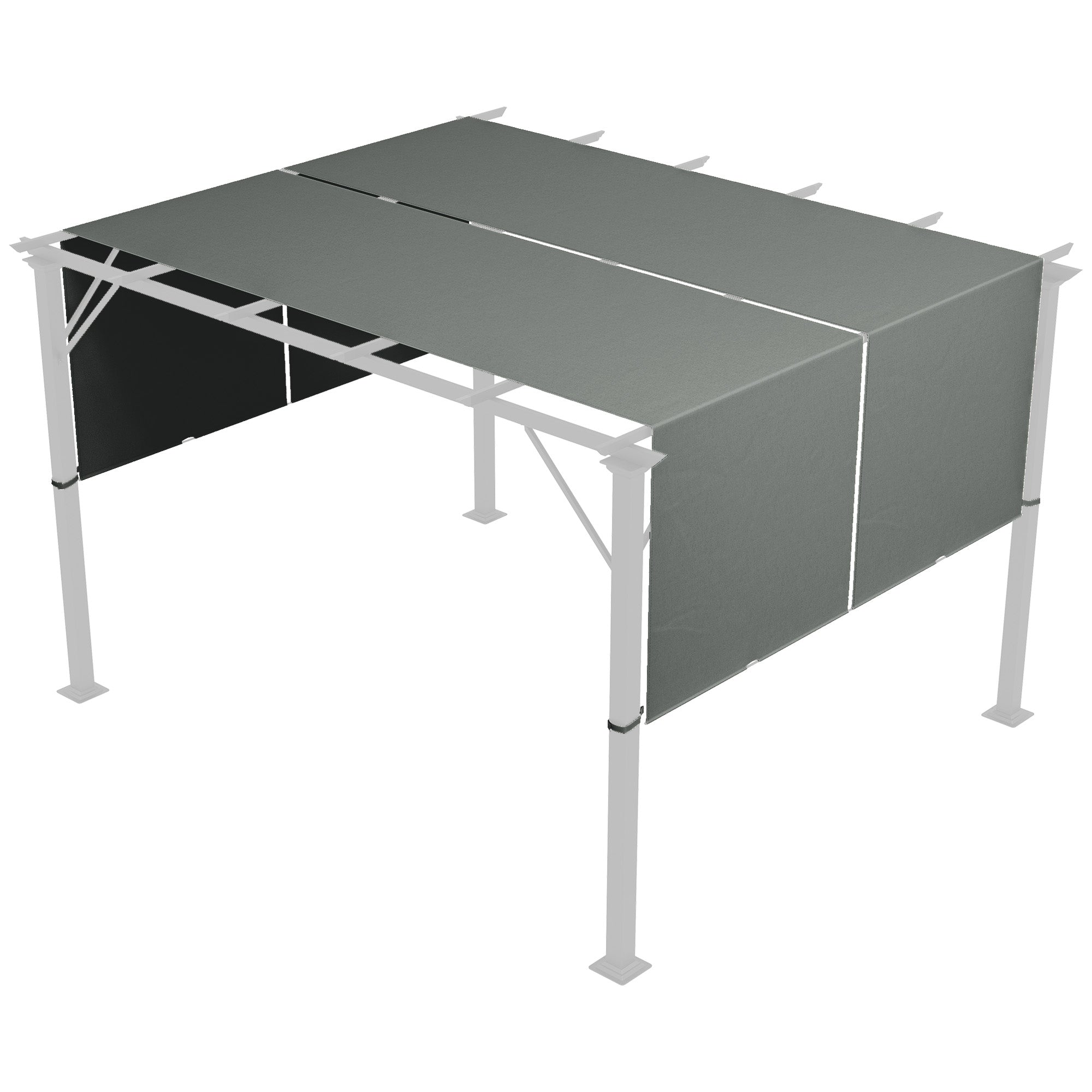 Udskiftningstag Til Pergola Med Uv Beskyttelse, Solskærm Til Terrassetag Til 3 X 3 M Pavillon, Mørkegrå Black Friday Aosom Tilbud