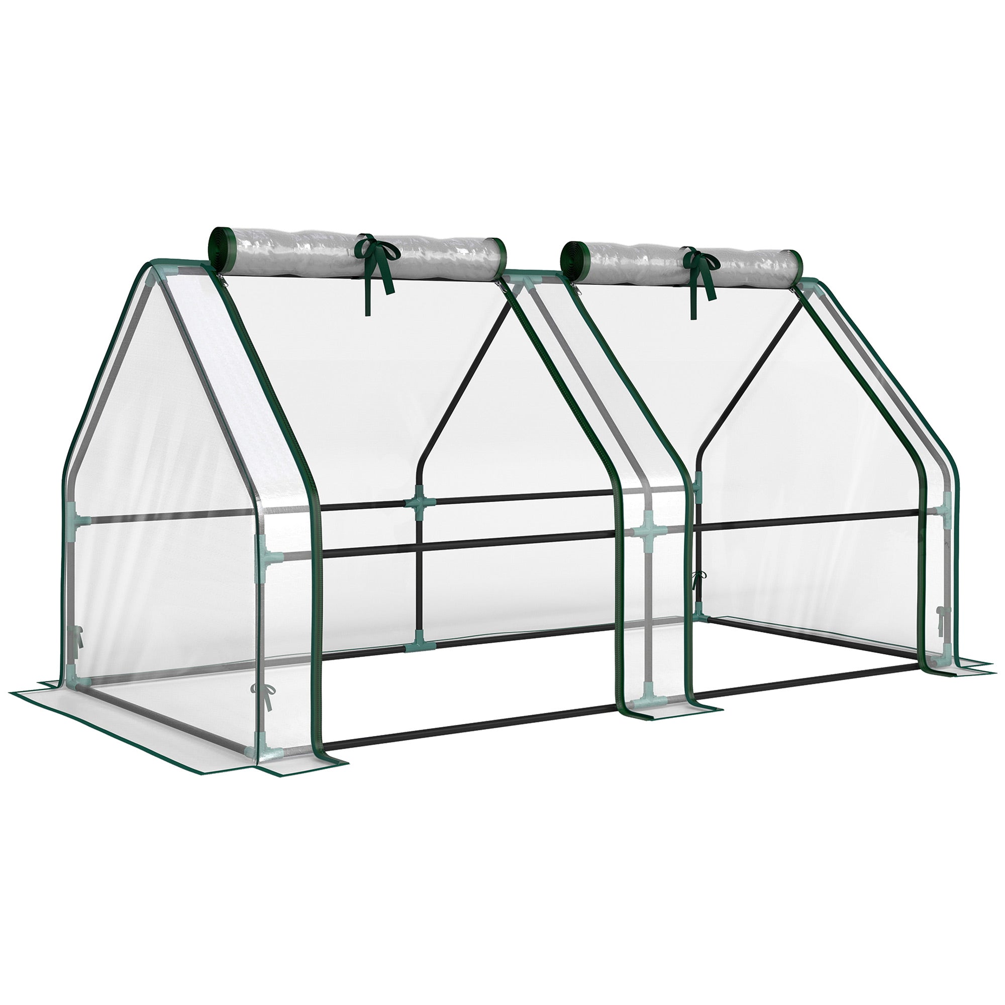 Drivhus Med Lynlåsvindue, Vintersikkert Foliedrivhus Af Stål 180 X 90 X 90 Cm Transparent Black Friday Aosom Tilbud