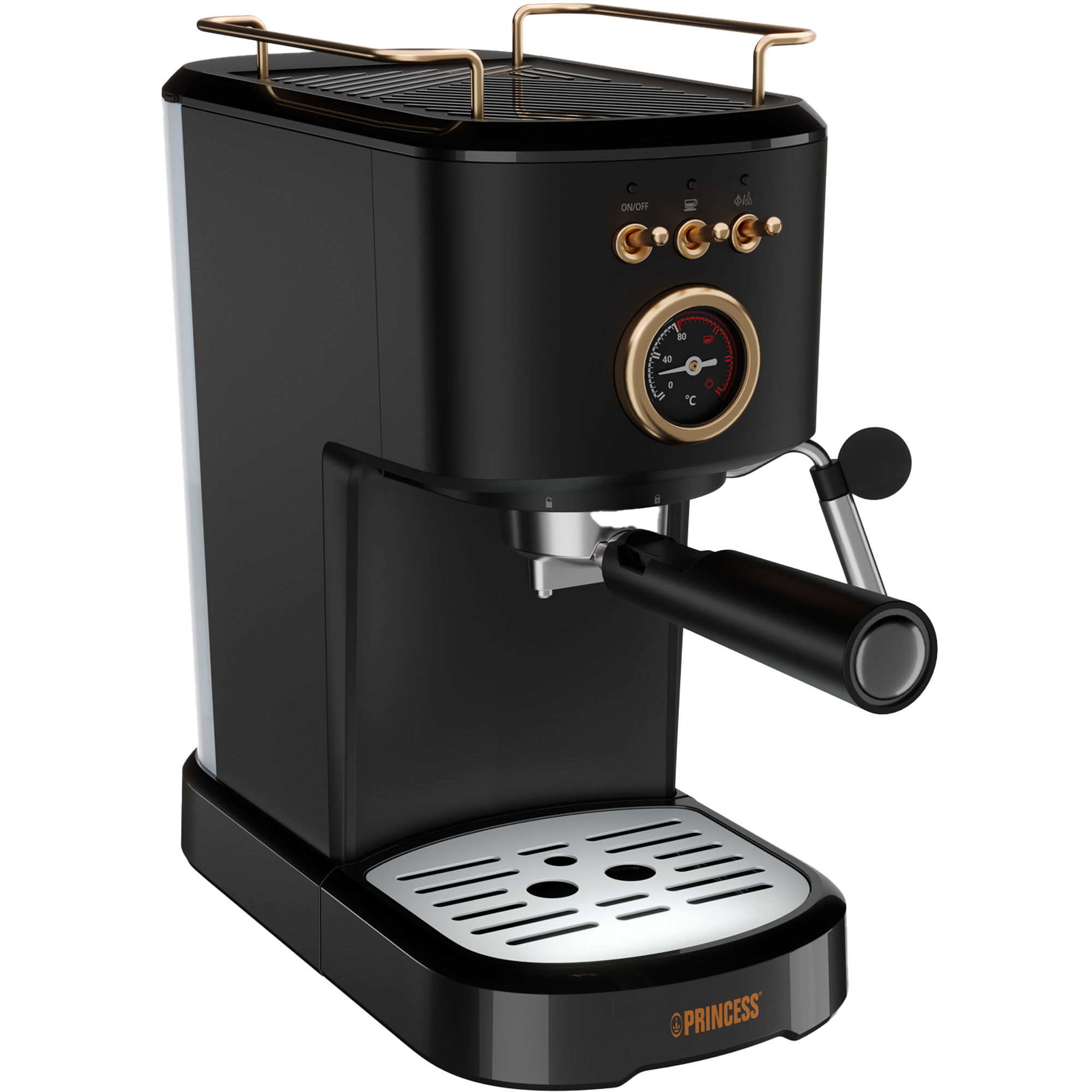 Prinsesse Espressomaskine, Rustfrit Stål Black Friday Princess Tilbud