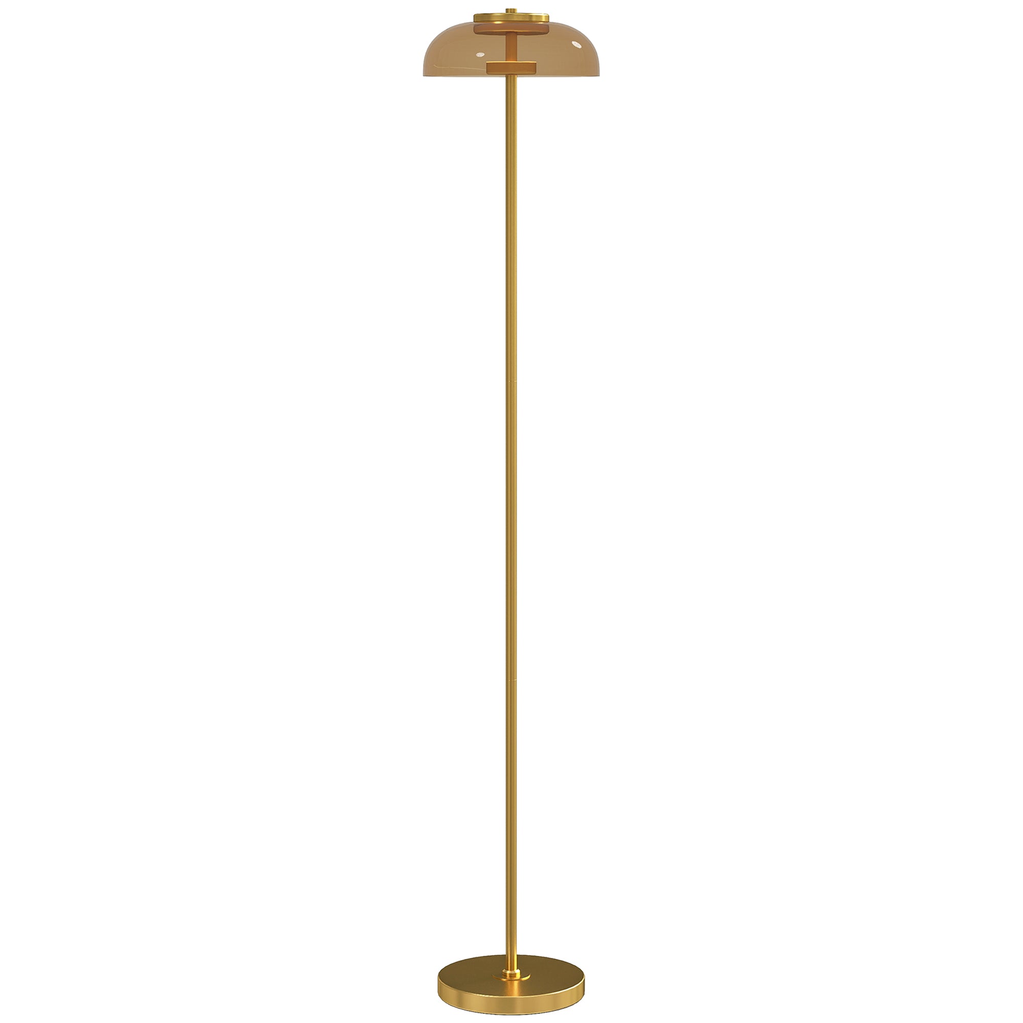 Led Gulvlampe Til Stuen, Gulvlampe Med 3000 K Varmt Lys, Fodkontakt, 25 X 25 X 134 Cm, Messing Black Friday Aosom Tilbud