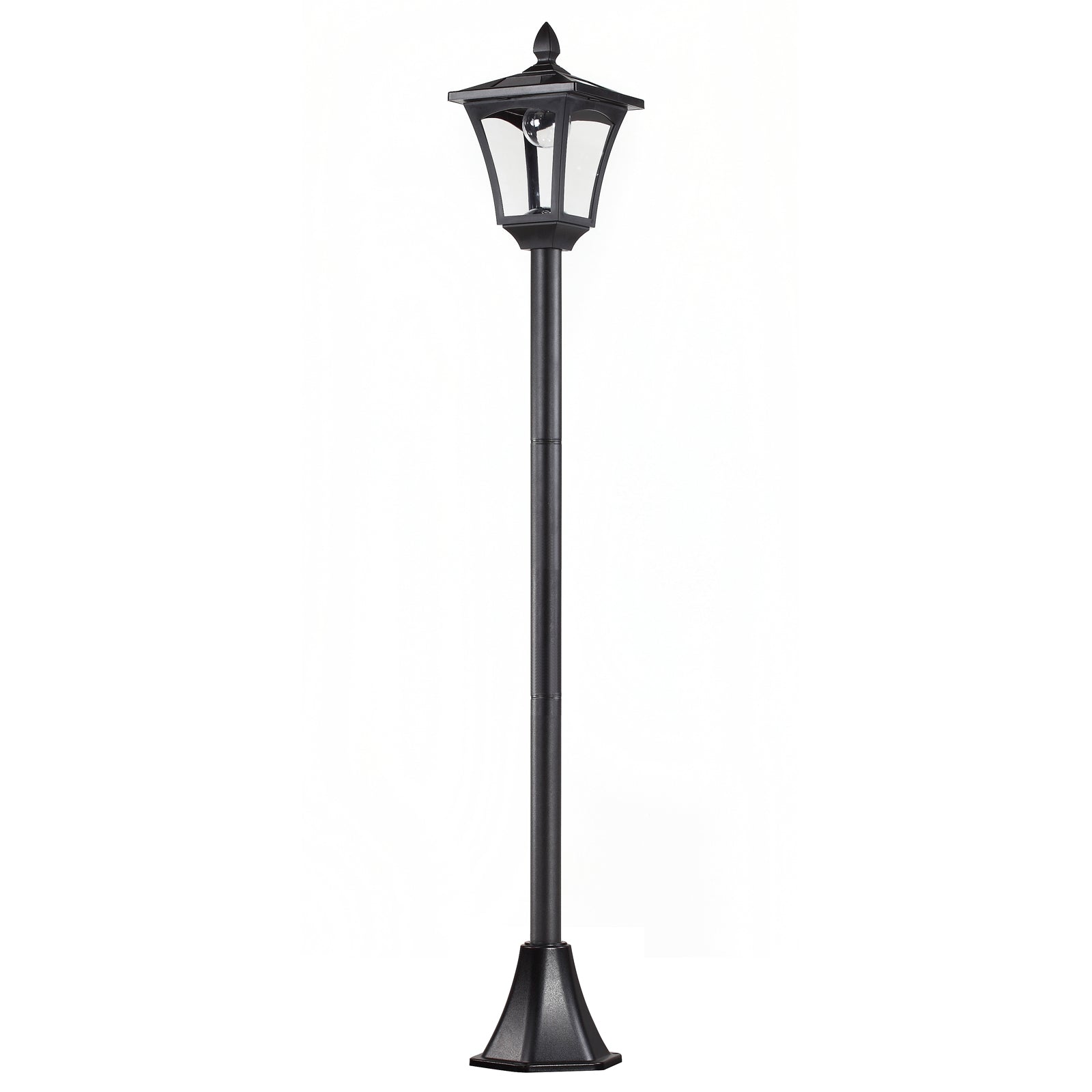 Led Solcelledrevet Havelanterne, Gulvlampe Lavet Af Rustfrit Stål, Havelampe 160 Cm Høj, Lanterne Udendørs Lys Ip44, Solcellelampe Med Lyssensor 30 Lumen, Jordspyd, Havelampe Til Haven, Balkon, Sort Black Friday Aosom Tilbud